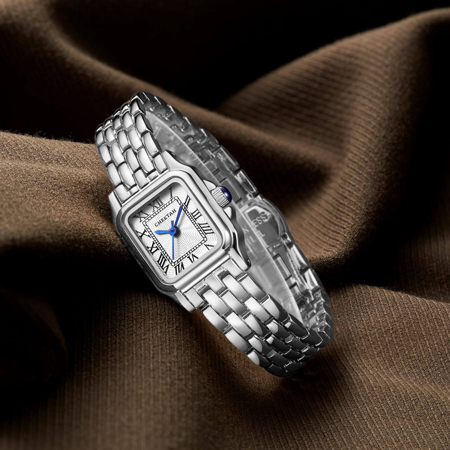 CHEETAH Gold Watches for Women with Small Vintage Bracelet, Rectangular Case Roman Dial