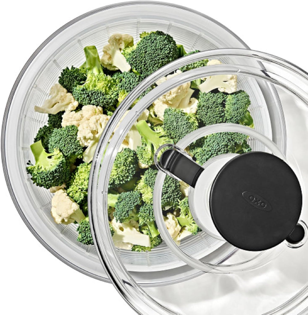 OXO Good Grips Salad Spinner | Lettuce Spinner | Fruit Washer | Fruit Washing Bowl with Strainer | Vegetable Cleaner | Salad Cleaner | Lettuce Washer | 6.22 Quart Capacity