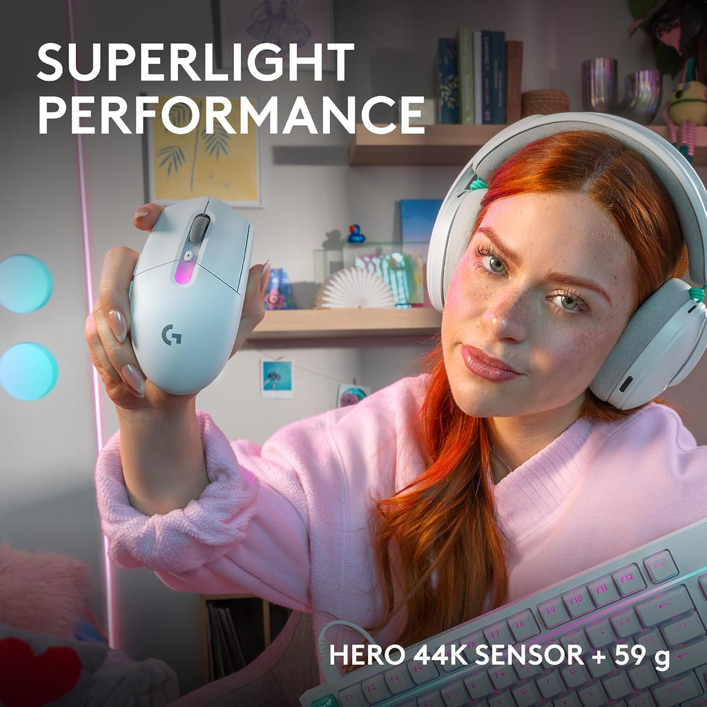 Logitech G305 Lightspeed Wireless Gaming Mouse, Hero Sensor, 12,000 DPI, Lightweight, 6 Programmable Buttons, 250h Battery, On-Board Memory, Compatible with PC, Mac - Black