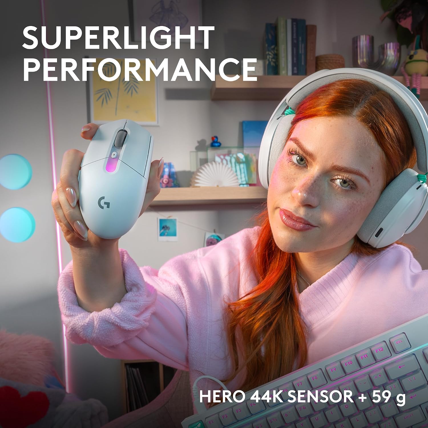 Logitech G305 Lightspeed Wireless Gaming Mouse, Hero Sensor, 12,000 DPI, Lightweight, 6 Programmable Buttons, 250h Battery, On-Board Memory, Compatible with PC, Mac - Black