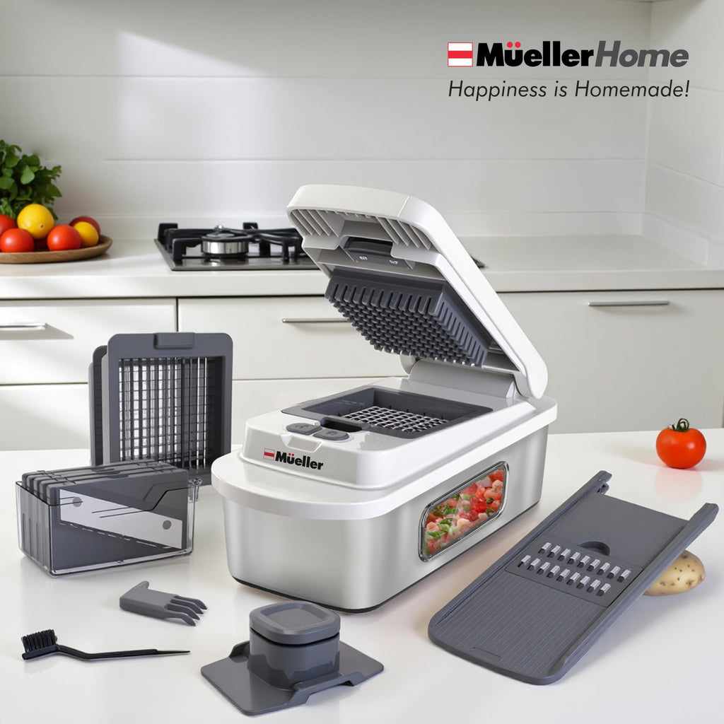 Mueller The Real Original Pro Chopper since 2013 Vegetable Chopper Mandoline Slicer, 8 Blade Food Veggie Chopper Onion Vegetable Cutter with Container, Kitchen Gadgets & Essentials, (10 in 1)