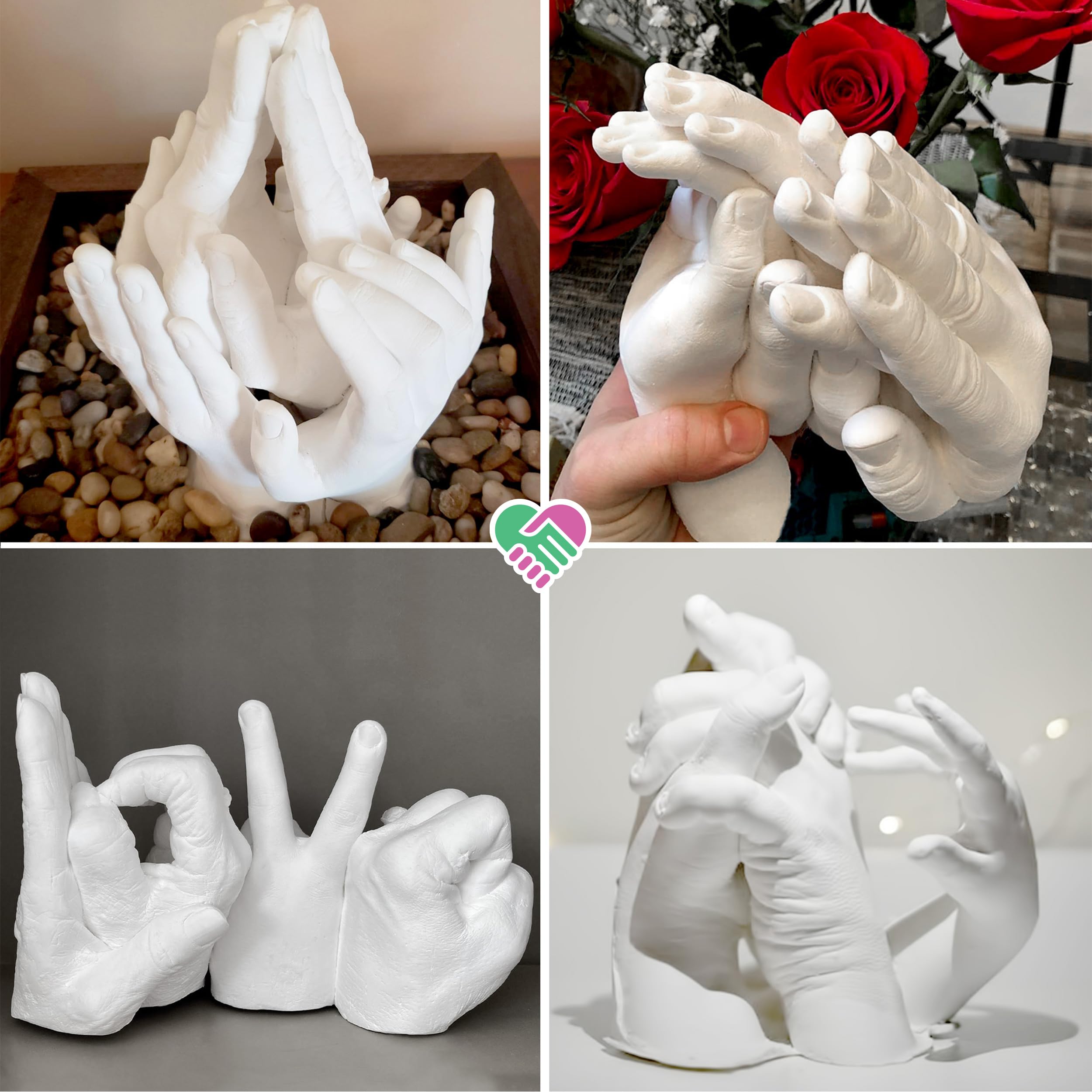 Luna Bean Hand Casting Kit – The Original Hand Mold Kit for Couples – Gifts for Him and Her - Anniversary Engagement Birthday Gifts for Women Men Mom Wife Boyfriend Girlfriend Wedding Bridal Shower
