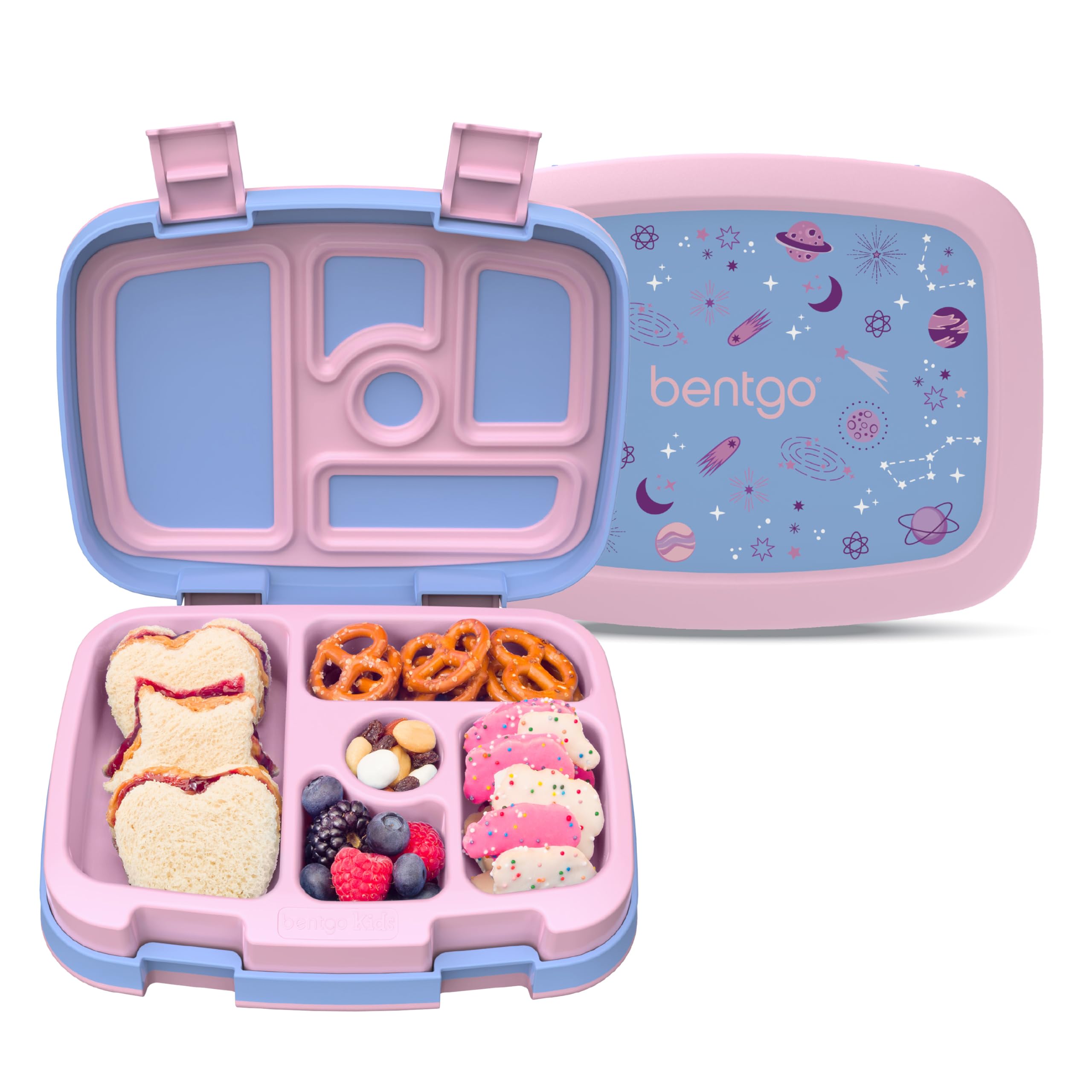 Bentgo Kids Prints Leak-Proof, 5-Compartment Bento-Style Kids Lunch Box - Ideal Portion Sizes for Ages 3-7, Durable, Drop-Proof, Dishwasher Safe, & PFAS & BPA-Free Materials (Unicorn)