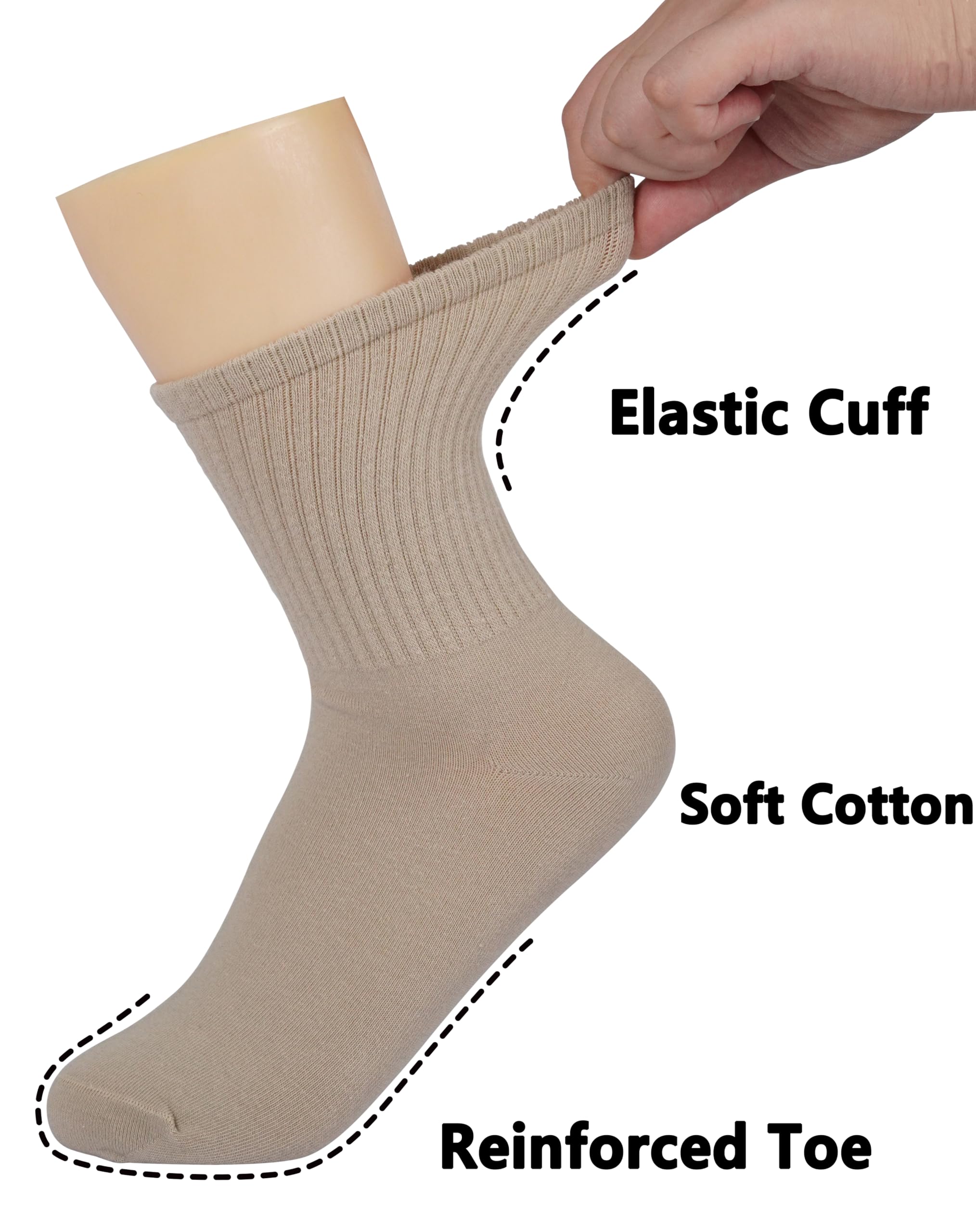 BomKinta Women Casual Calf Socks - Cute Cotton Crew Socks - Soft Above Ankle Sock Gifts 6 Pairs Size 5-10