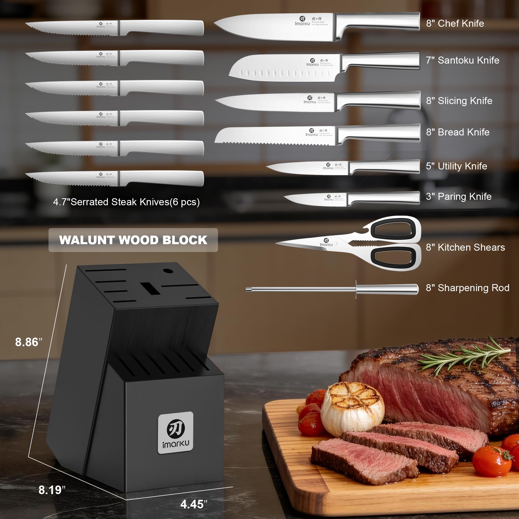 imarku Chef Knife 7 Inch Kitchen Knife Ultra Sharp Santoku Knife - High Carbon Japanese Chefs Knife, Kitchen Gadgets 2025, Apartment Essentials, Birthday Gifts for Him Her, Best Gifts for Women Men
