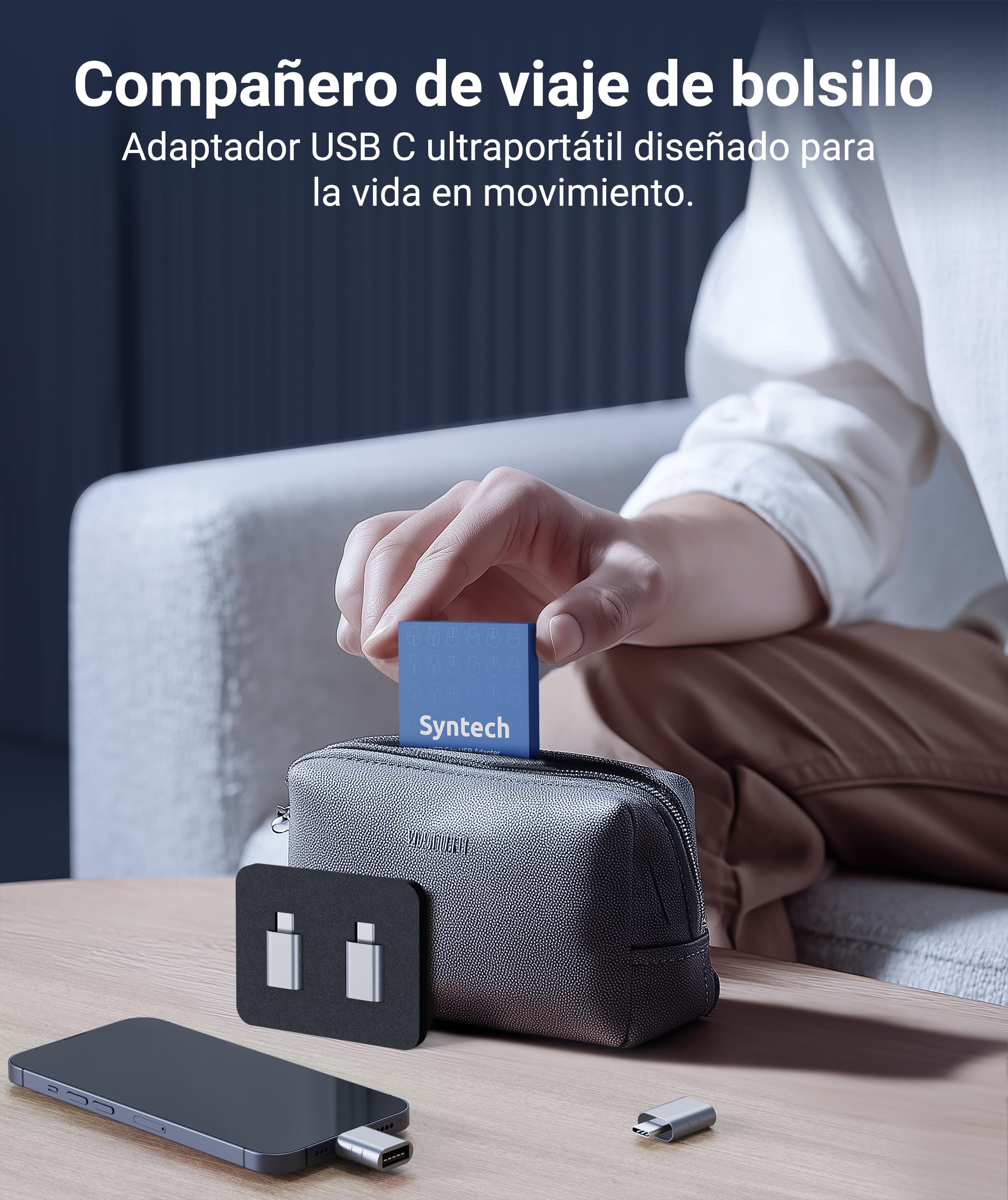 Syntech USB C to USB Adapter Pack of 2, USB 3.0 Female to Thunderbolt 4/3 Adapter Compatible with MacBook Pro Air 2024, Surface, iPad, iPhone, Galaxy Notebook, XPS and More Type C Devices, Space Grey