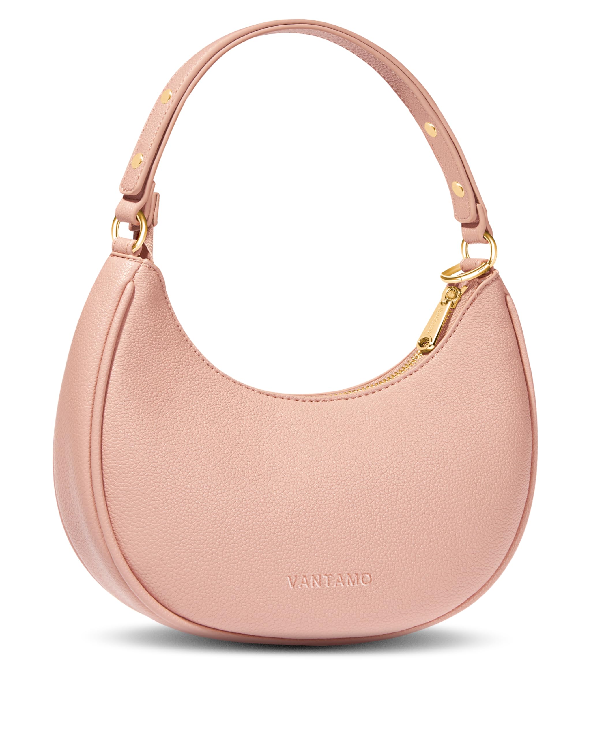 Vantamo Crescent Bags For Women with RFID Protection, Half Moon Clutch Purses for Women with Anti-Theft Clip for Extra Safety