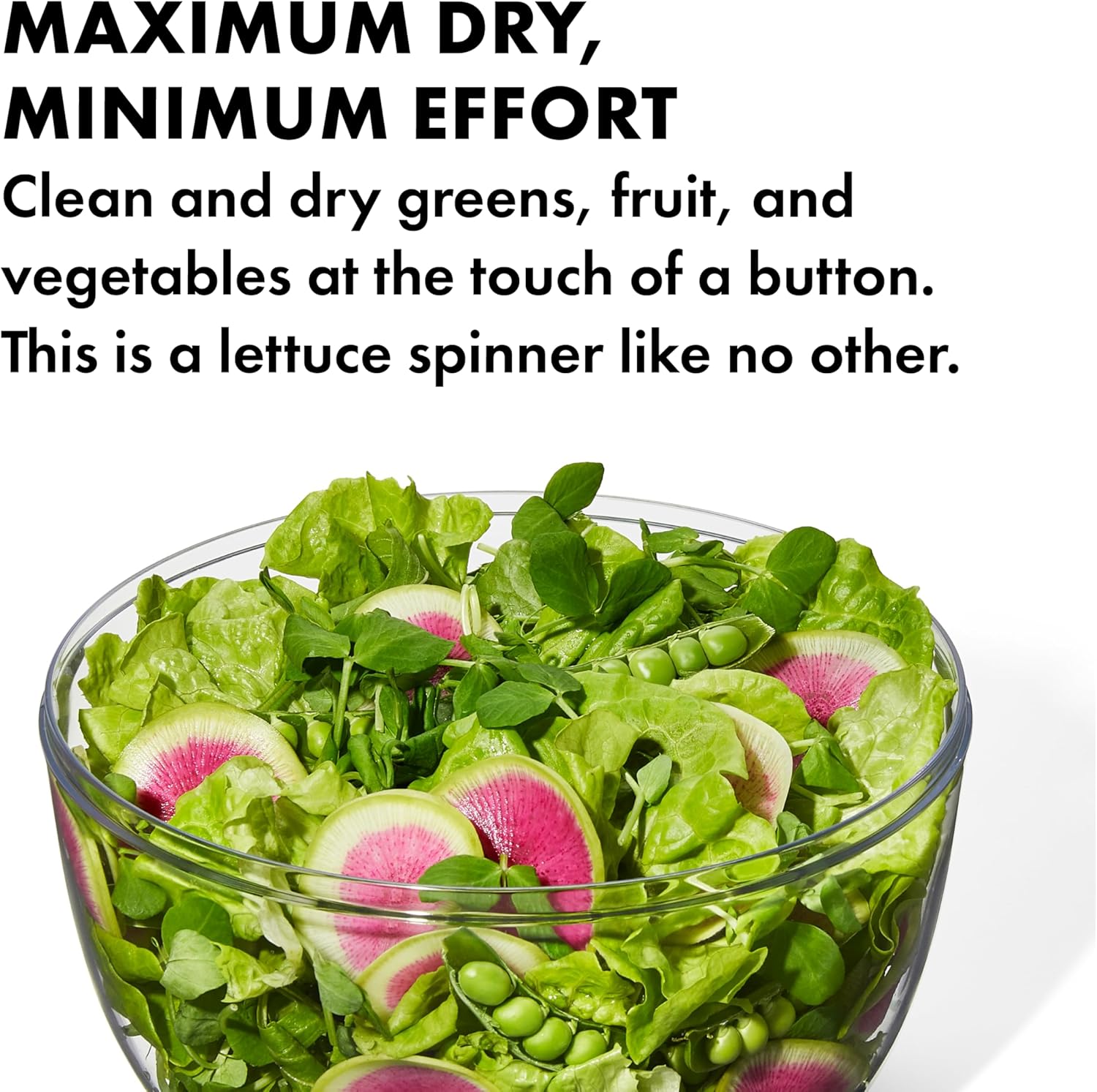 OXO Good Grips Salad Spinner | Lettuce Spinner | Fruit Washer | Fruit Washing Bowl with Strainer | Vegetable Cleaner | Salad Cleaner | Lettuce Washer | 6.22 Quart Capacity