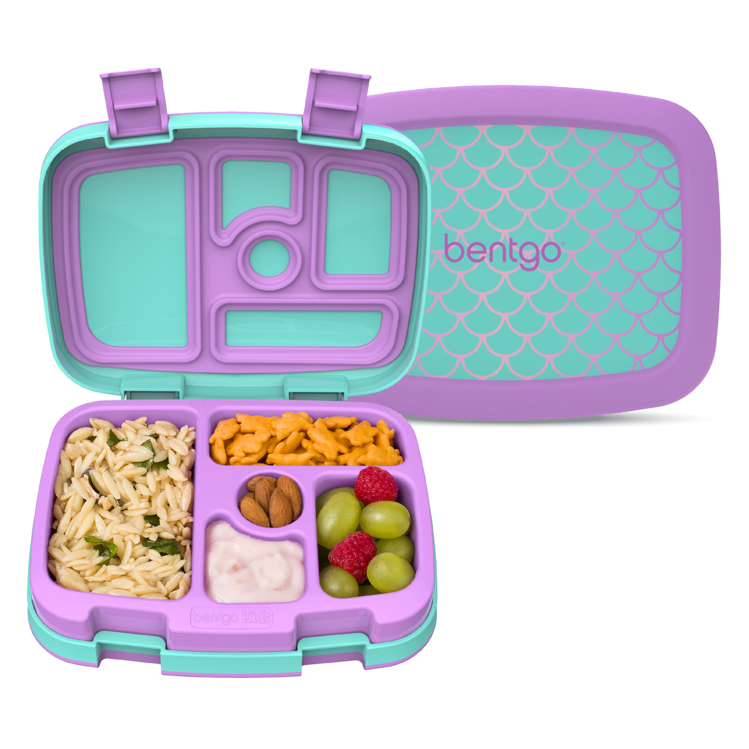 Bentgo Kids Prints Leak-Proof, 5-Compartment Bento-Style Kids Lunch Box - Ideal Portion Sizes for Ages 3-7, Durable, Drop-Proof, Dishwasher Safe, & PFAS & BPA-Free Materials (Unicorn)