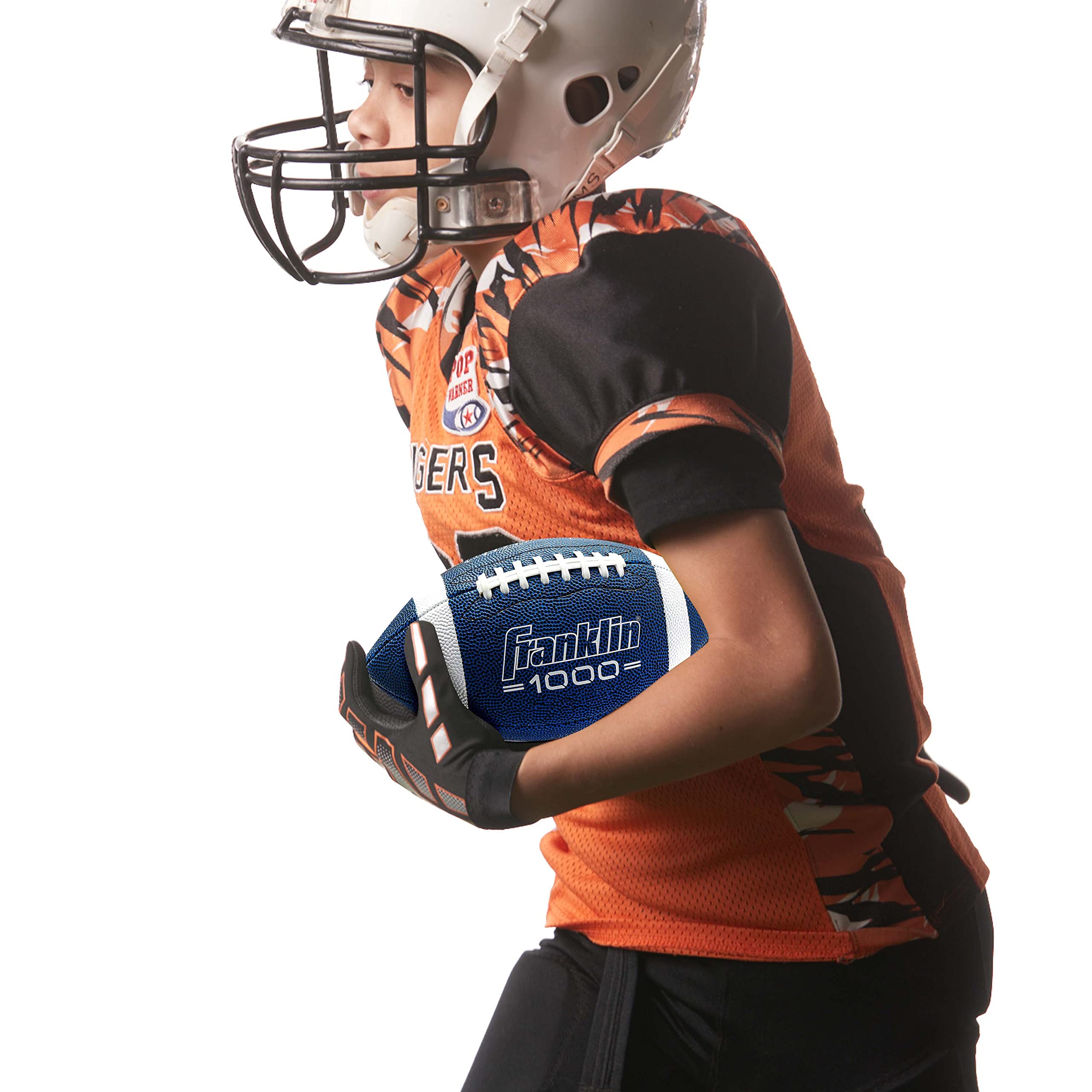 Franklin Sports Youth + Adult Footballs - Extra Grip 1000 Official Size, Junior + Pee Wee Kids - 1 + 12 Packs