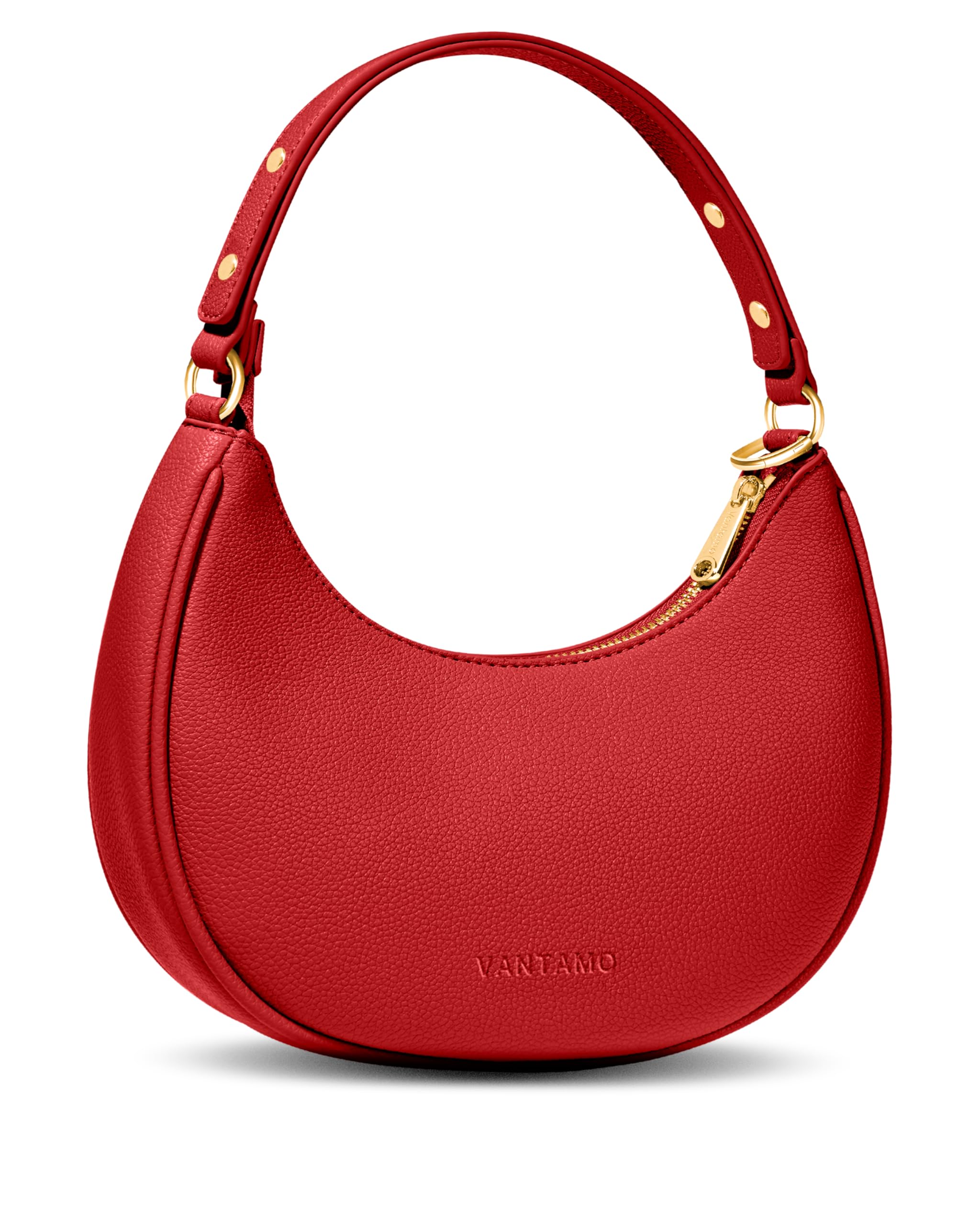 Vantamo Crescent Bags For Women with RFID Protection, Half Moon Clutch Purses for Women with Anti-Theft Clip for Extra Safety