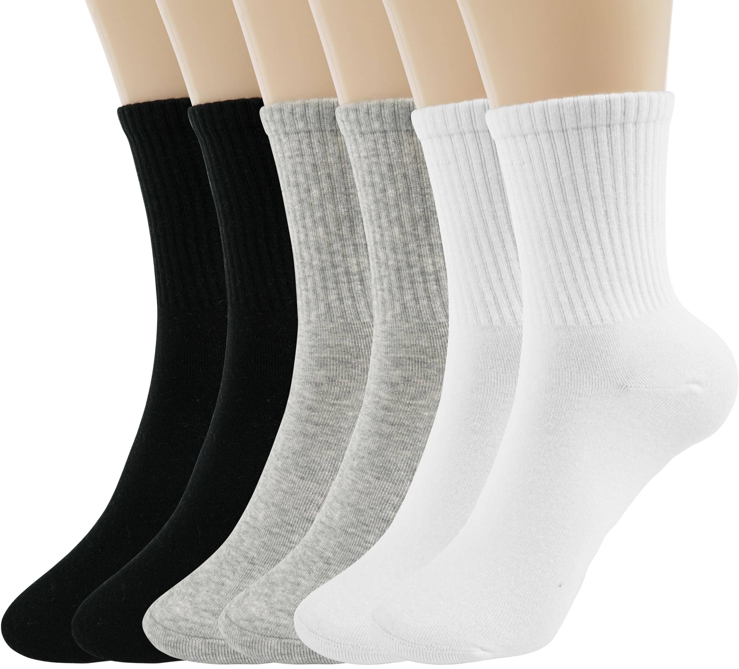 BomKinta Women Casual Calf Socks - Cute Cotton Crew Socks - Soft Above Ankle Sock Gifts 6 Pairs Size 5-10