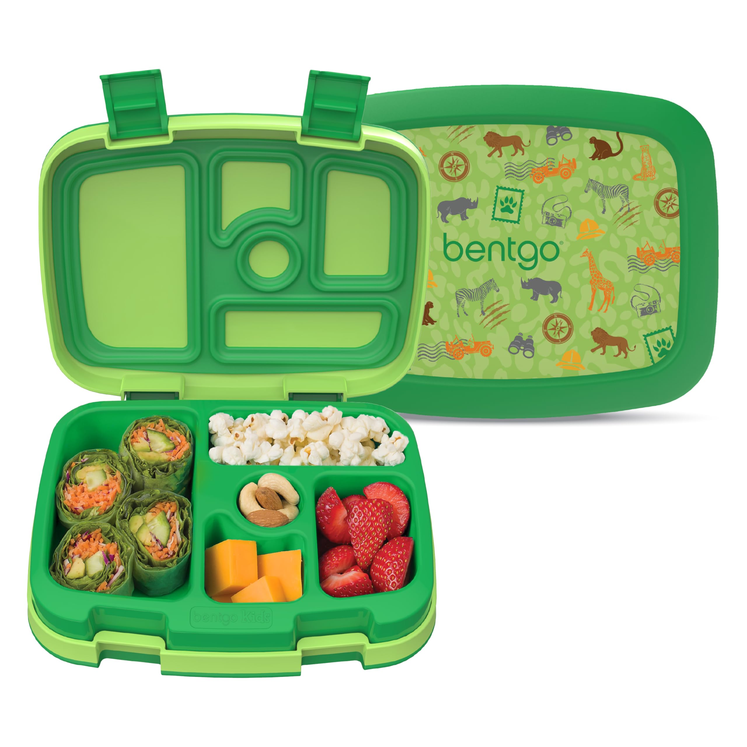 Bentgo Kids Prints Leak-Proof, 5-Compartment Bento-Style Kids Lunch Box - Ideal Portion Sizes for Ages 3-7, Durable, Drop-Proof, Dishwasher Safe, & PFAS & BPA-Free Materials (Unicorn)