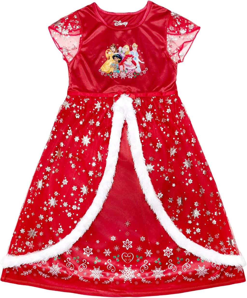 Disney Girls' Princess Dress Nightgown, Fantasy Gown, Soft & Cute Pajamas for Kids