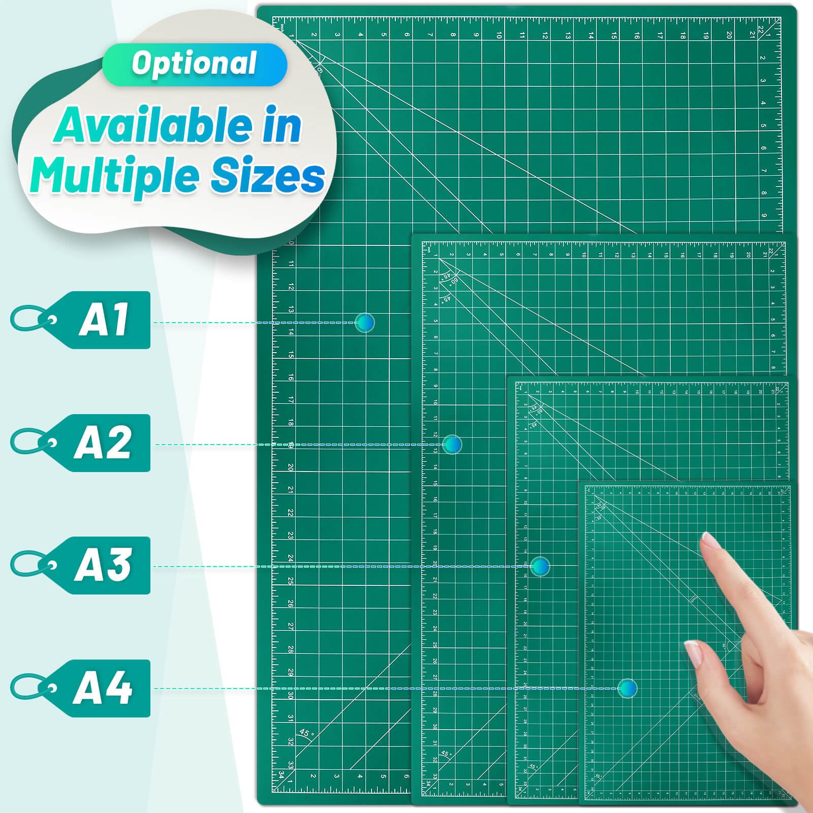anezus Self Healing Sewing Mat, 12inch x 18inch Rotary Cutting Mat Double Sided 5-Ply Craft Cutting Board for Sewing Crafts Hobby Fabric Precision Scrapbooking Project