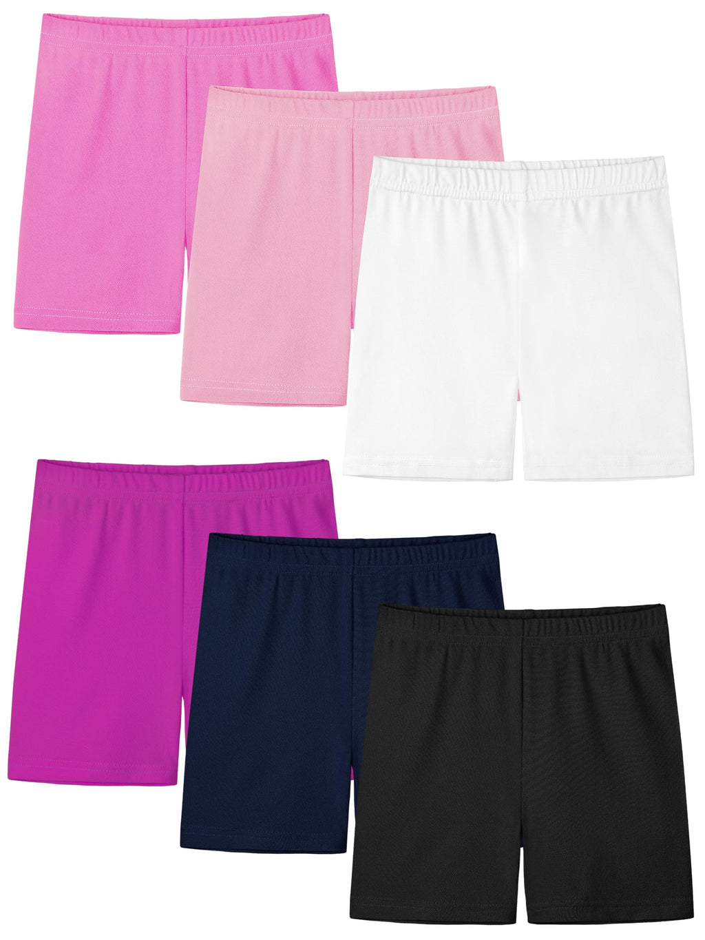Resinta 6 Pack Girls Bike Shorts Under Dress Dance Cartwheel Shorts for Toddler Kids Summer Clothes Multicolor