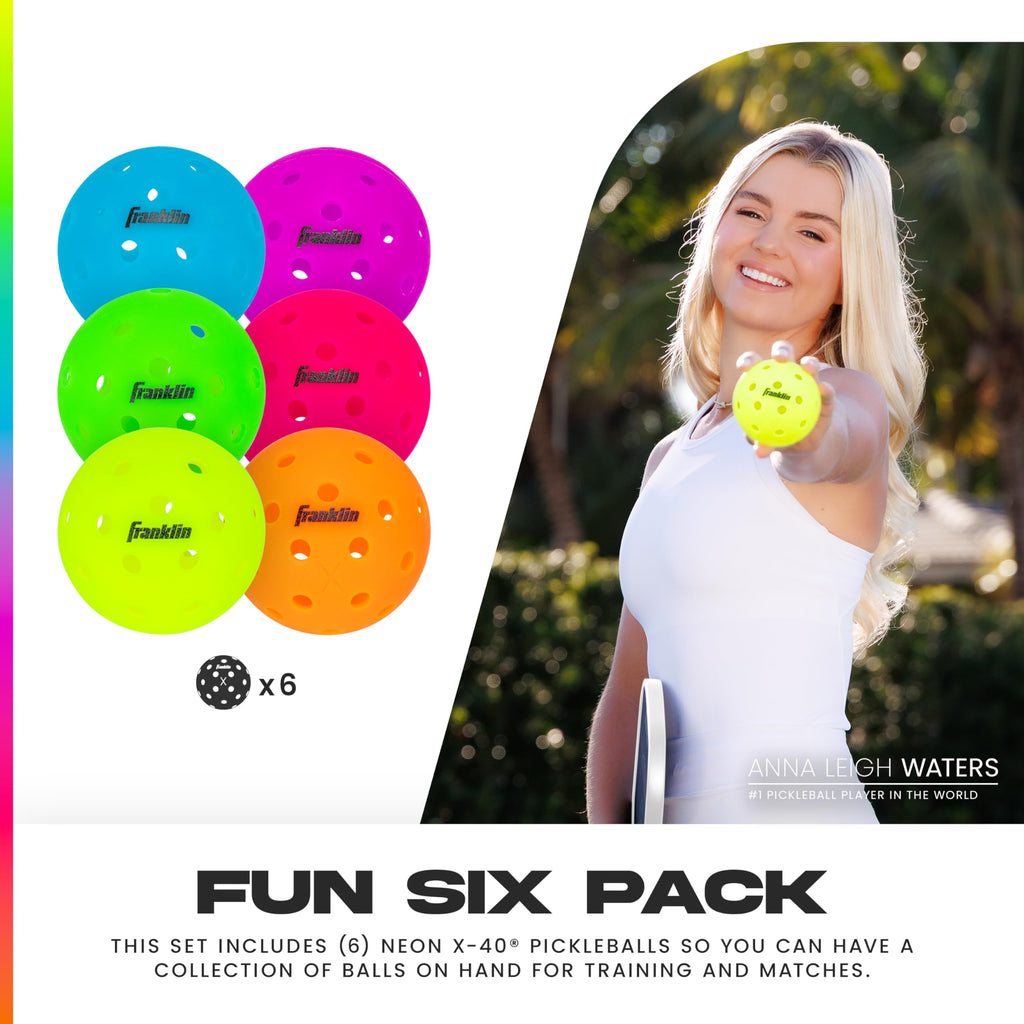 Franklin Sports X-40 Outdoor Pickleballs - Official Ball of USA Pickleball, APP Tour + US Open - Regulation Size