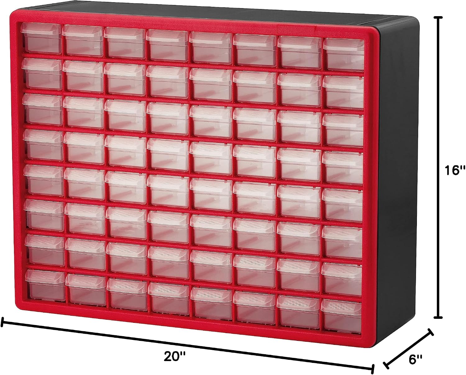 Akro-Mils 26-Drawer Plastic Drawer Storage Cabinet for Garage Organization, Bead Organizer, Building Bricks Storage, Teacher Toolbox, Makeup Organizer, 20" W x 6" D x 10" H, 10126 Yellow