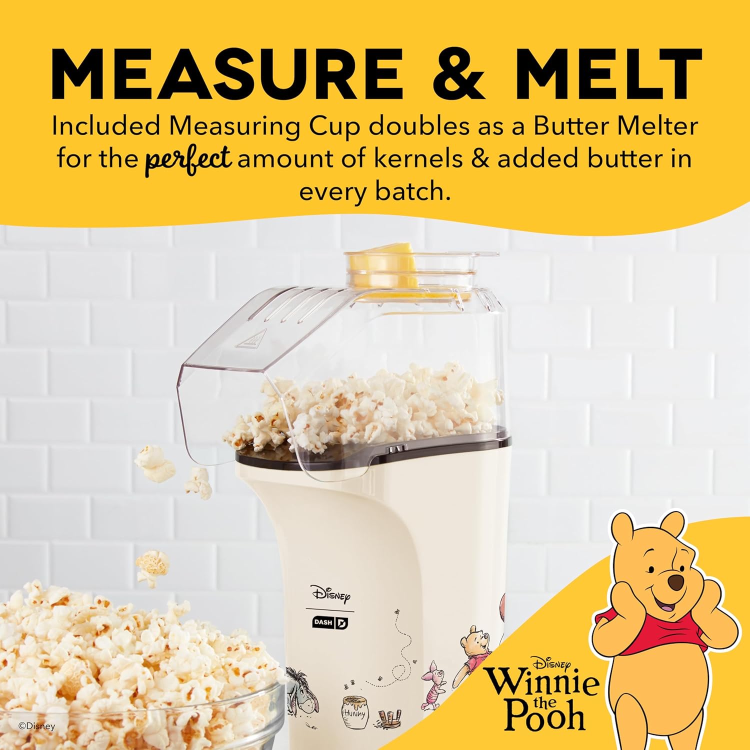 DASH Fresh Pop Popcorn Maker - Oil-Free, Air Popcorn Popper - With Measuring Cup & Recipe Guide - Perfect for Movie Nights - 16 Cups, Aqua