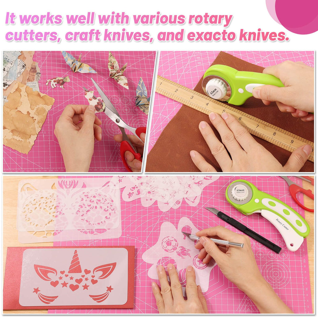 anezus Self Healing Sewing Mat, 12inch x 18inch Rotary Cutting Mat Double Sided 5-Ply Craft Cutting Board for Sewing Crafts Hobby Fabric Precision Scrapbooking Project
