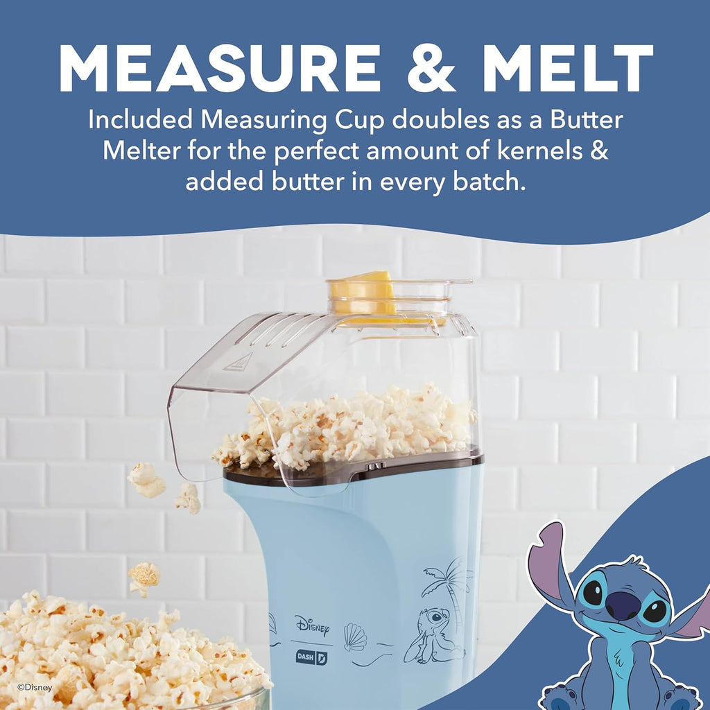 DASH Fresh Pop Popcorn Maker - Oil-Free, Air Popcorn Popper - With Measuring Cup & Recipe Guide - Perfect for Movie Nights - 16 Cups, Aqua