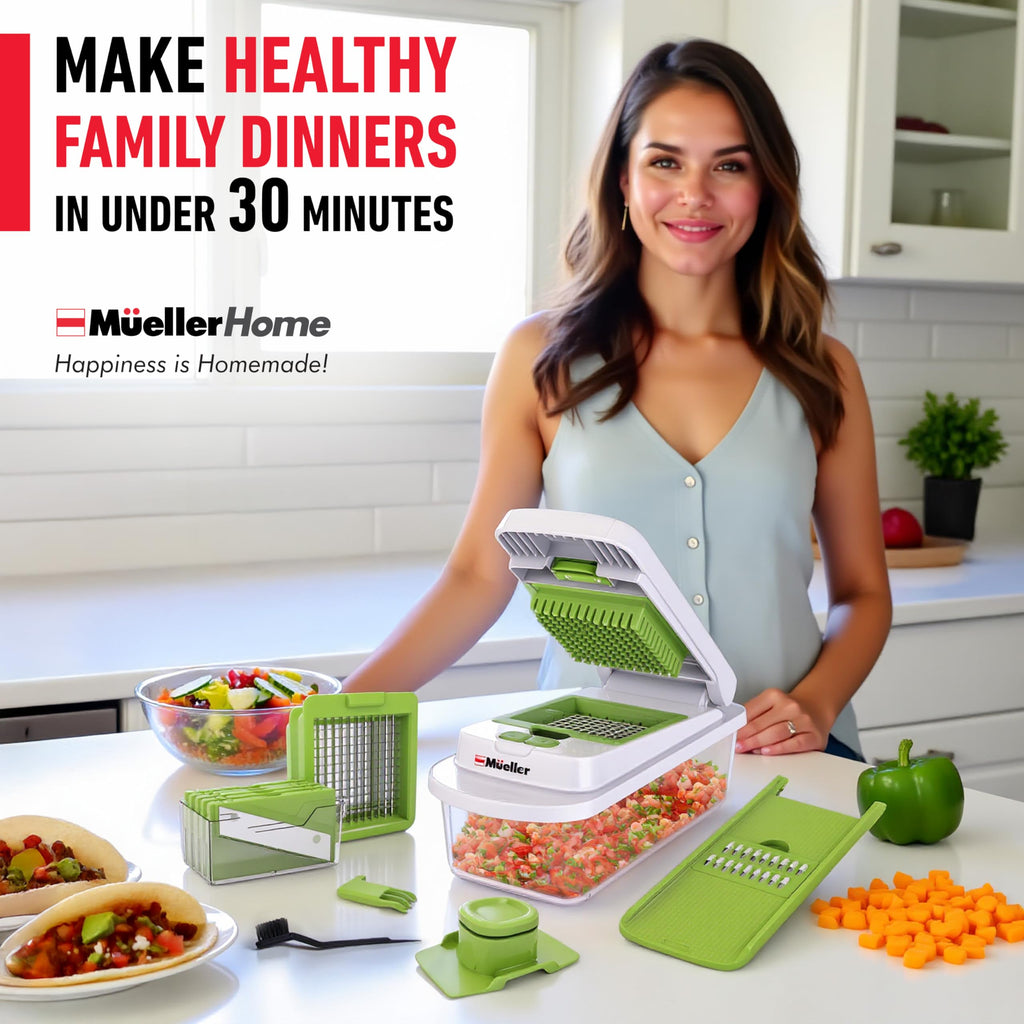 Mueller The Real Original Pro Chopper since 2013 Vegetable Chopper Mandoline Slicer, 8 Blade Food Veggie Chopper Onion Vegetable Cutter with Container, Kitchen Gadgets & Essentials, (10 in 1)
