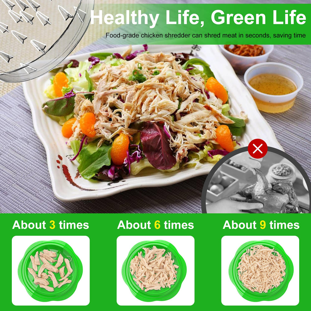 SURETIVIAN Chicken Shredder Tool Twist Large Chicken Breast Shredder with Brush&Fork, Visible Meat Shredder Machine, Strong Anti-Slip Strip, Ergonomic Handle, BPA Free, Suitable for Pork Beef Chicken