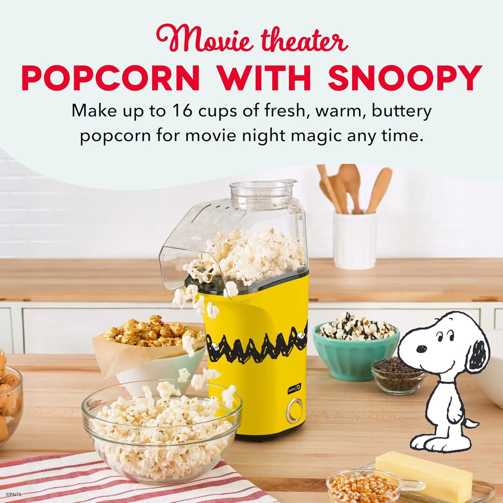 DASH Fresh Pop Popcorn Maker - Oil-Free, Air Popcorn Popper - With Measuring Cup & Recipe Guide - Perfect for Movie Nights - 16 Cups, Aqua