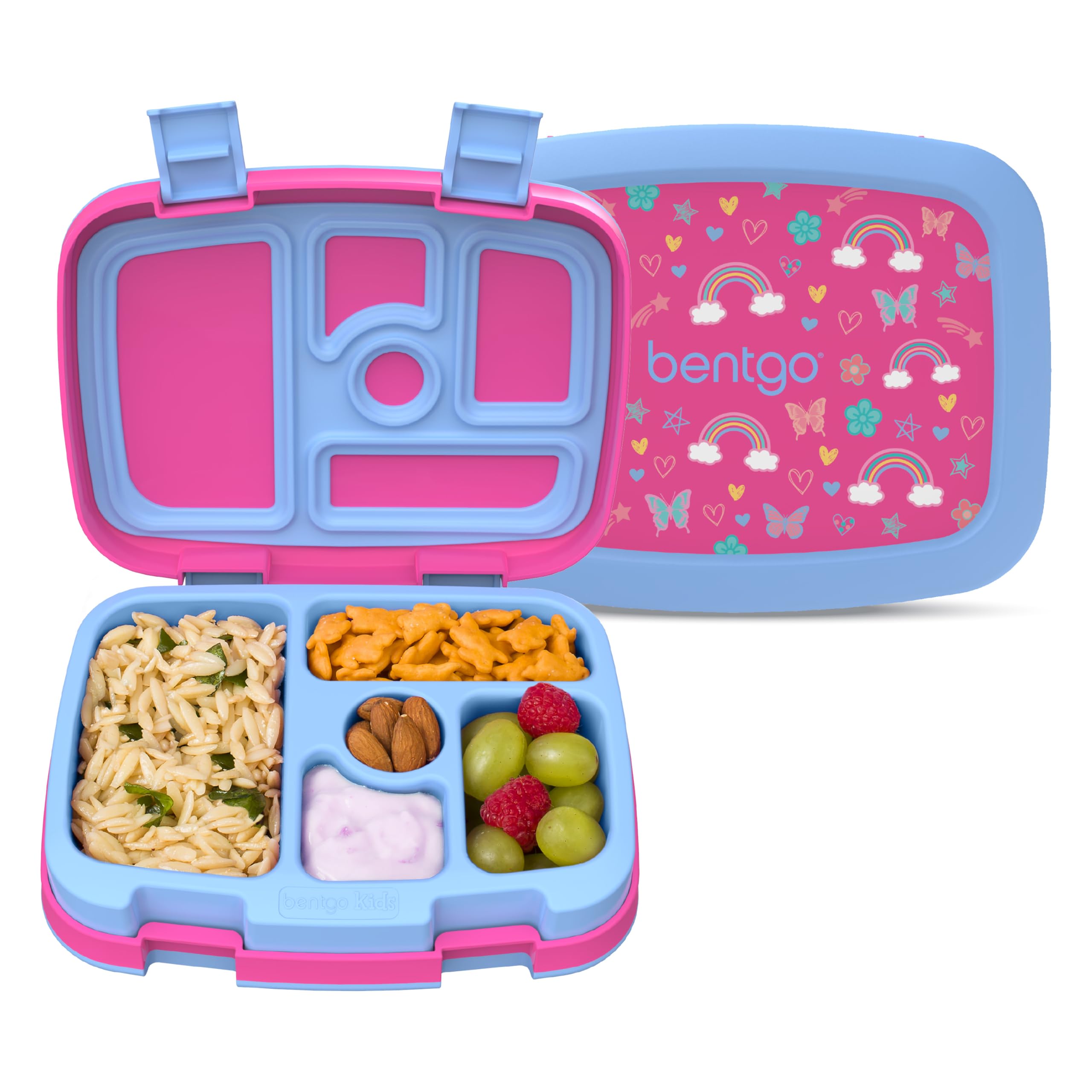 Bentgo Kids Prints Leak-Proof, 5-Compartment Bento-Style Kids Lunch Box - Ideal Portion Sizes for Ages 3-7, Durable, Drop-Proof, Dishwasher Safe, & PFAS & BPA-Free Materials (Unicorn)