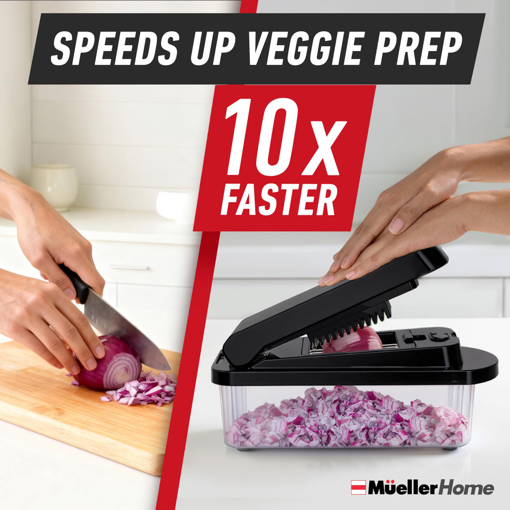 Mueller The Real Original Pro Chopper since 2013 Vegetable Chopper Mandoline Slicer, 8 Blade Food Veggie Chopper Onion Vegetable Cutter with Container, Kitchen Gadgets & Essentials, (10 in 1)