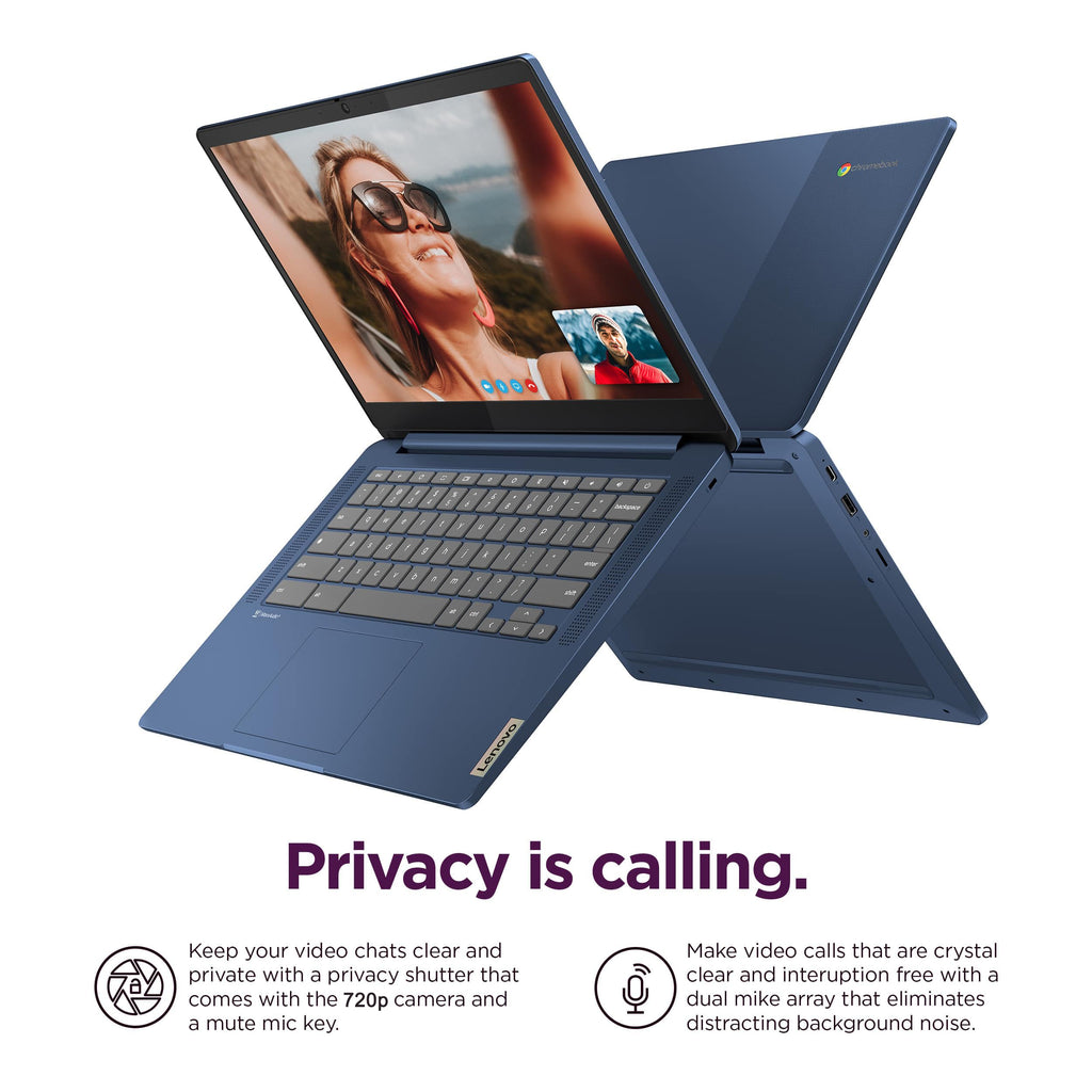 Lenovo IdeaPad 3i Chromebook, 15.6” FHD Display, Intel Celeron N4500, 8GB RAM, 64GB eMMC, 1920x1080 px, 720p Camera, Chrome OS, Abyss Blue