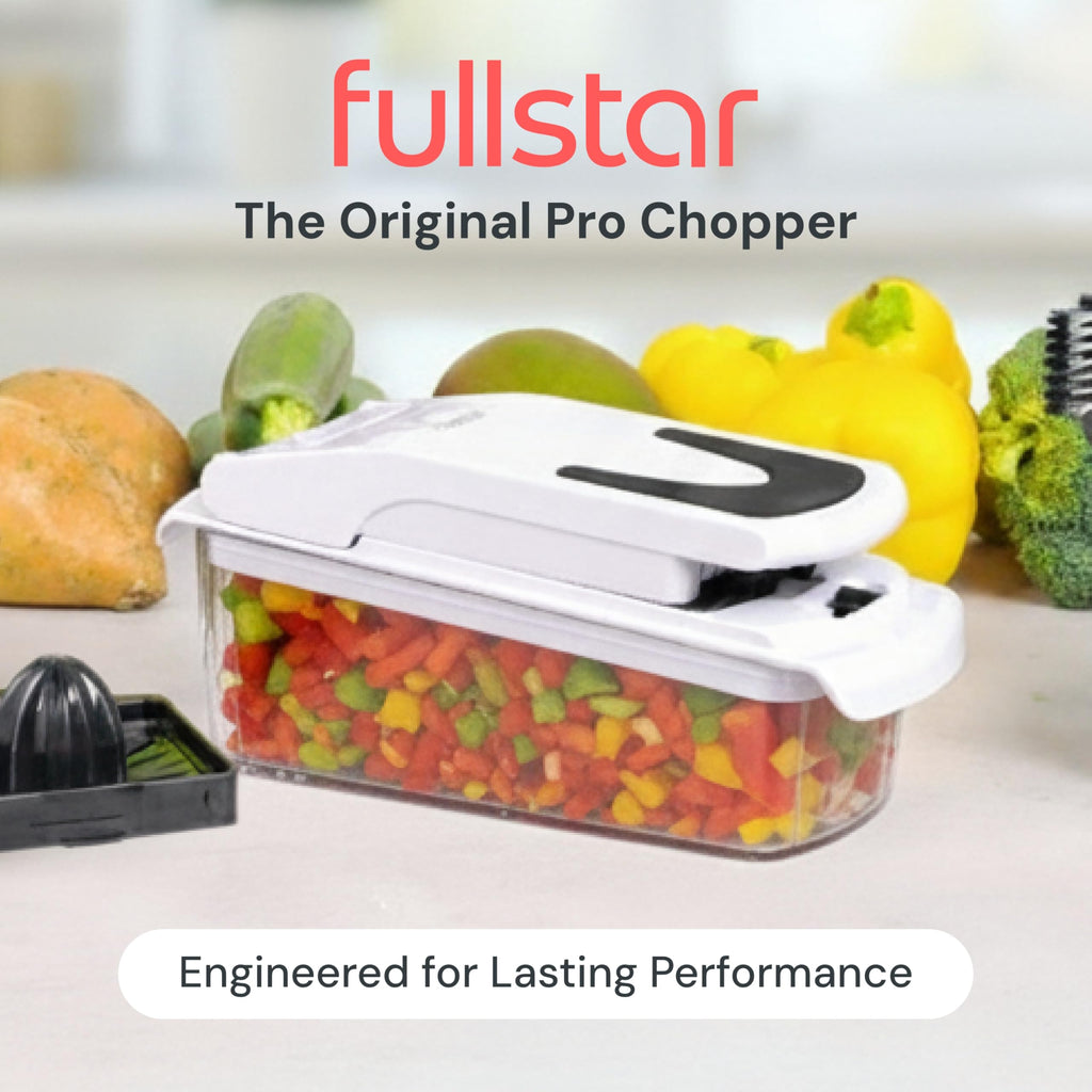 Fullstar The Original Pro Chopper - Vegetable Chopper and Spiralizer, Food Chopper with Container, Fruit Slicer, Kitchen Gadgets & Gifts, Home Essentials (4 in 1, White)