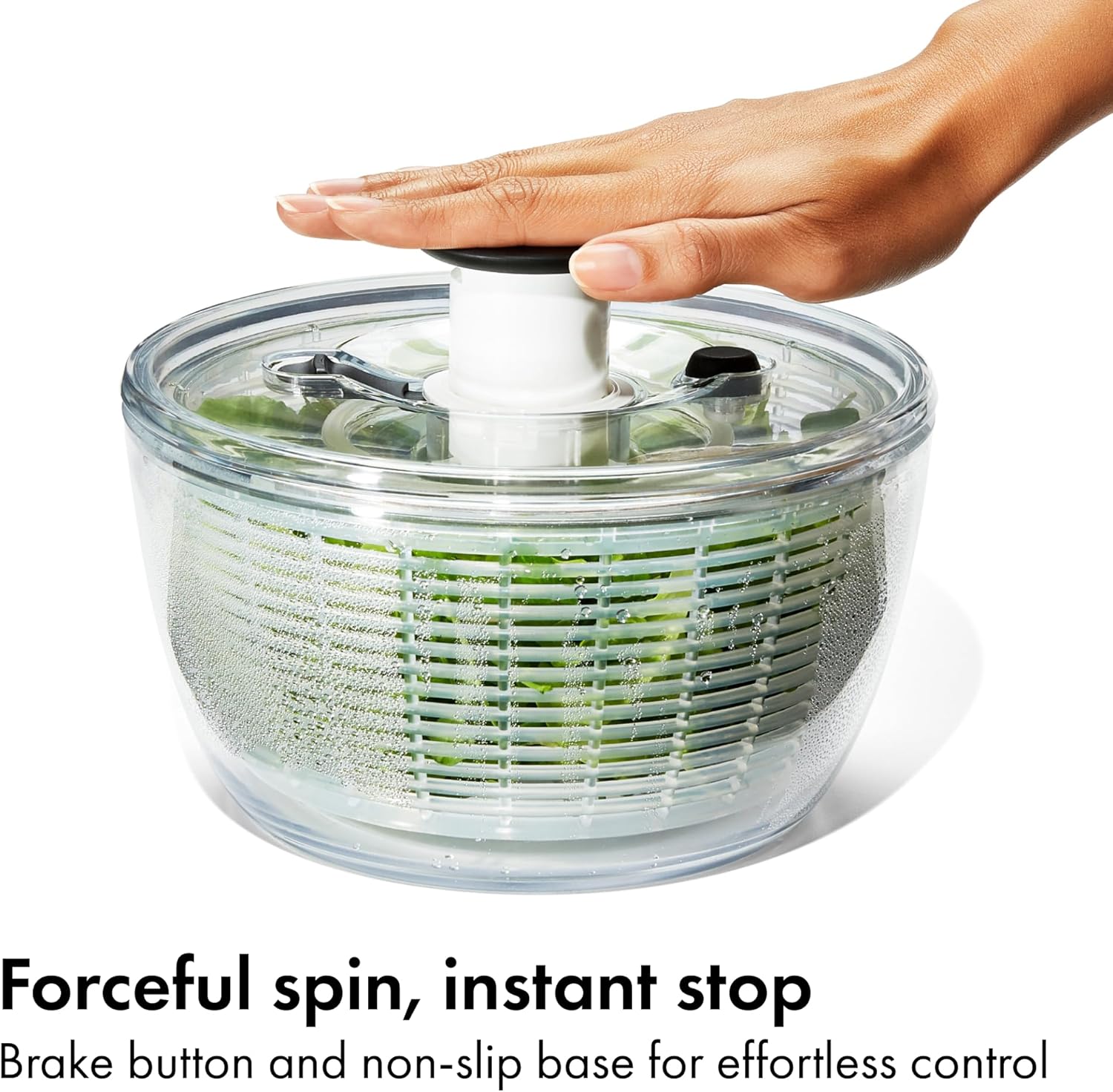 OXO Good Grips Salad Spinner | Lettuce Spinner | Fruit Washer | Fruit Washing Bowl with Strainer | Vegetable Cleaner | Salad Cleaner | Lettuce Washer | 6.22 Quart Capacity