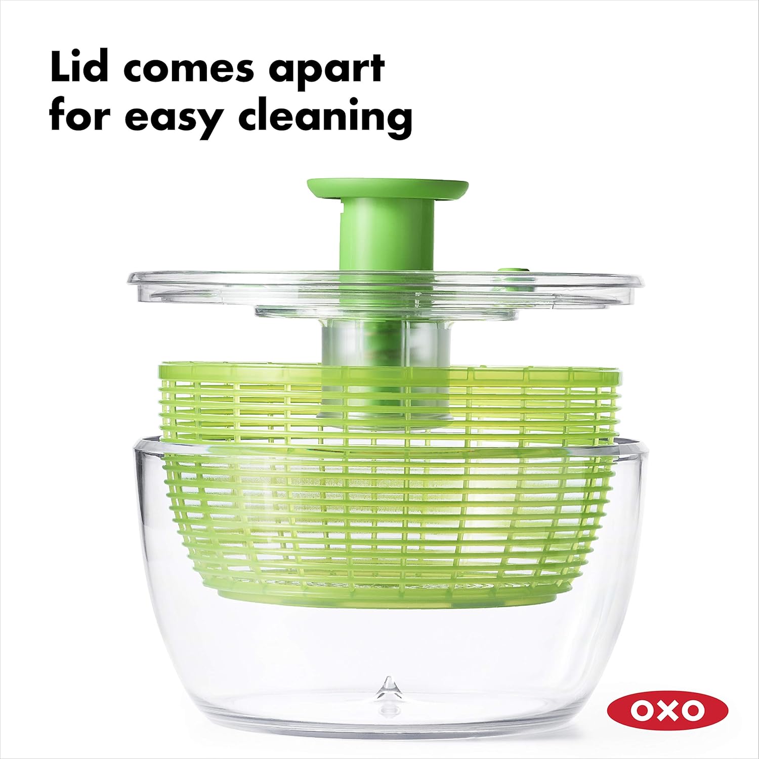 OXO Good Grips Salad Spinner | Lettuce Spinner | Fruit Washer | Fruit Washing Bowl with Strainer | Vegetable Cleaner | Salad Cleaner | Lettuce Washer | 6.22 Quart Capacity