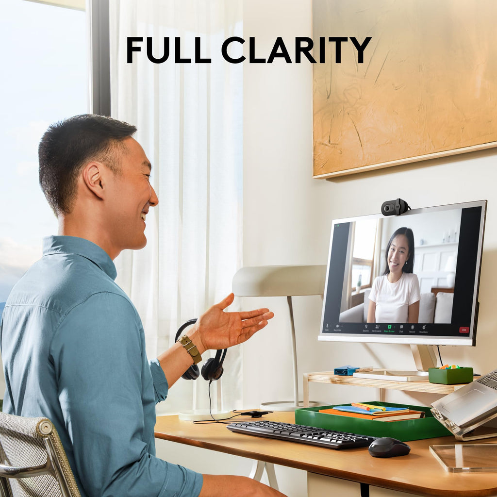 Logitech Brio 101 Full HD 1080p Webcam for Meetings, Streaming, Desktop, Laptop, PC - Built-in Mic, Shutter, Works with Zoom, Microsoft Teams, Nintendo Switch 2’s new GameChat Mode, USB-A,-Black