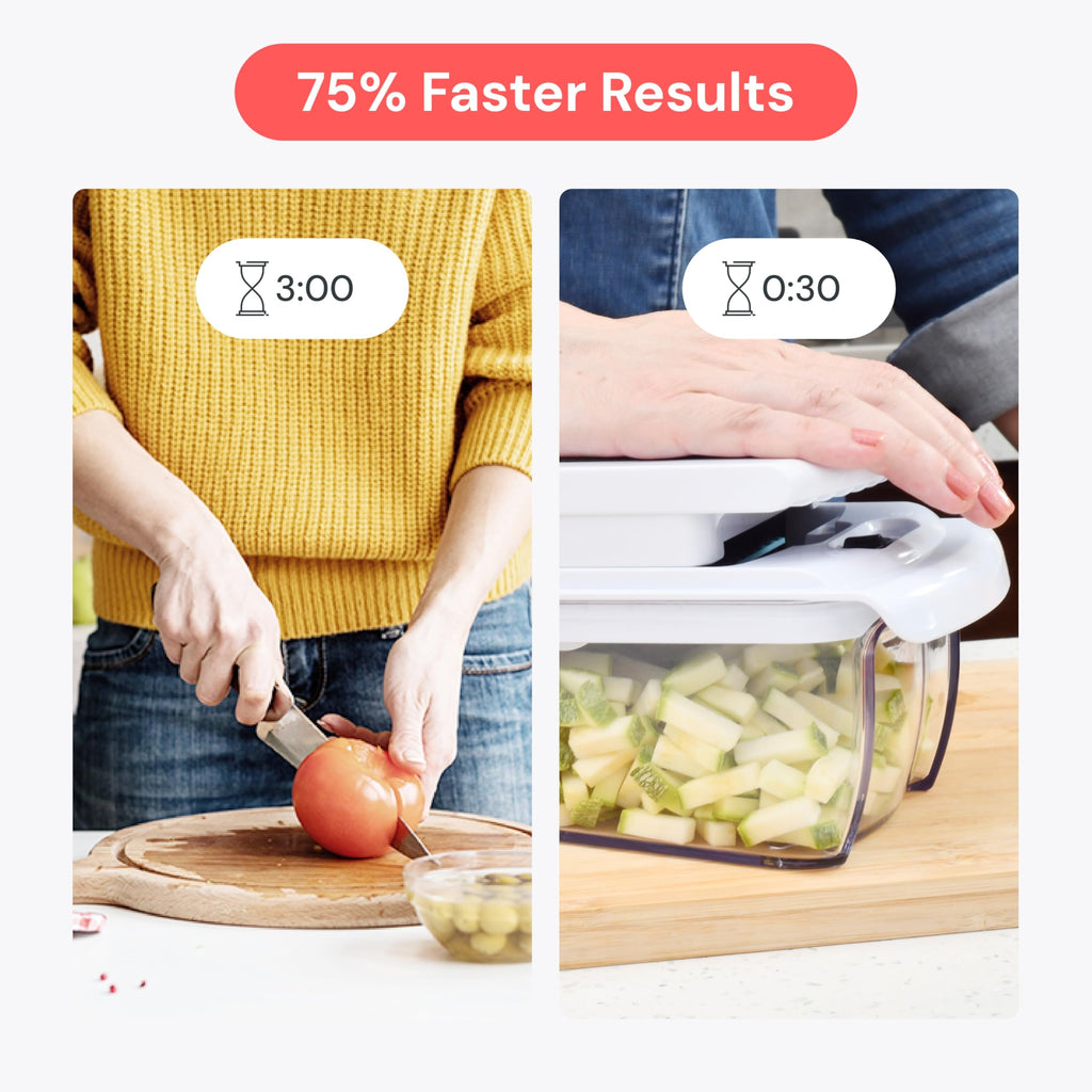 Fullstar The Original Pro Chopper - Vegetable Chopper and Spiralizer, Food Chopper with Container, Fruit Slicer, Kitchen Gadgets & Gifts, Home Essentials (4 in 1, White)