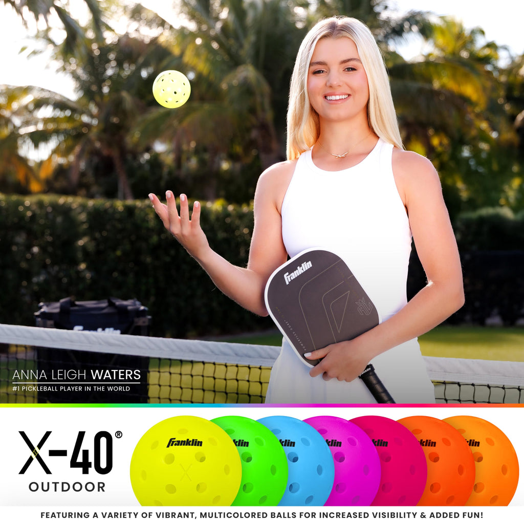 Franklin Sports X-40 Outdoor Pickleballs - Official Ball of USA Pickleball, APP Tour + US Open - Regulation Size