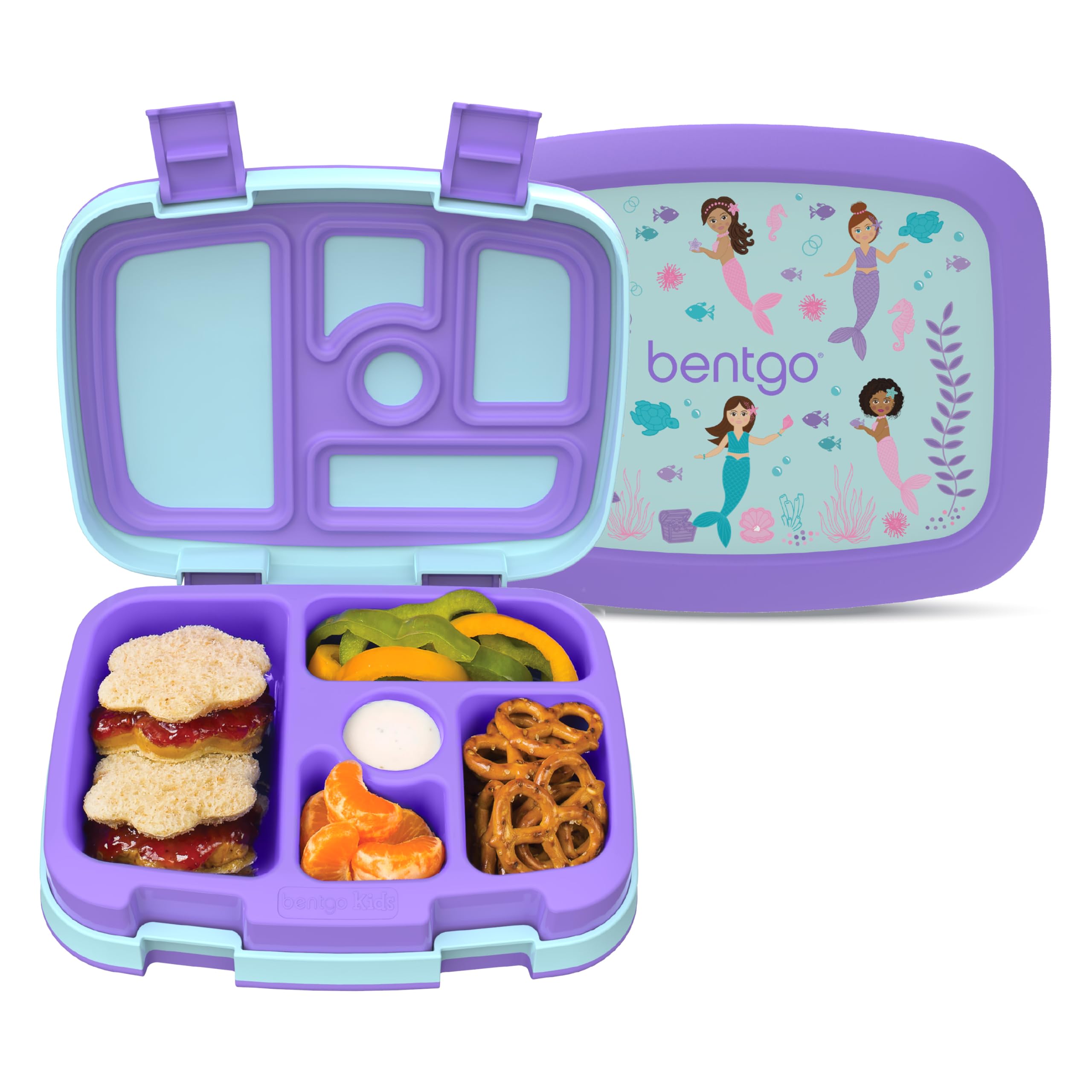 Bentgo Kids Prints Leak-Proof, 5-Compartment Bento-Style Kids Lunch Box - Ideal Portion Sizes for Ages 3-7, Durable, Drop-Proof, Dishwasher Safe, & PFAS & BPA-Free Materials (Unicorn)