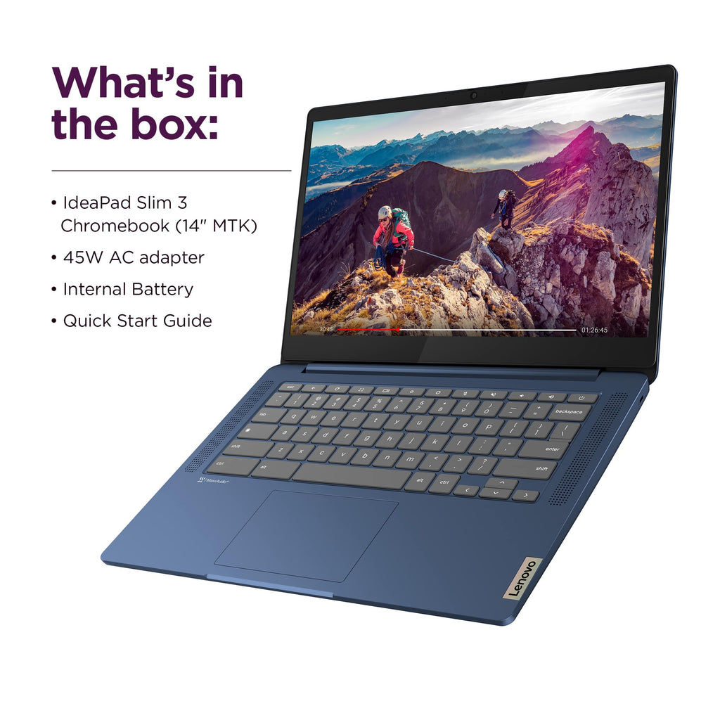 Lenovo IdeaPad 3i Chromebook, 15.6” FHD Display, Intel Celeron N4500, 8GB RAM, 64GB eMMC, 1920x1080 px, 720p Camera, Chrome OS, Abyss Blue