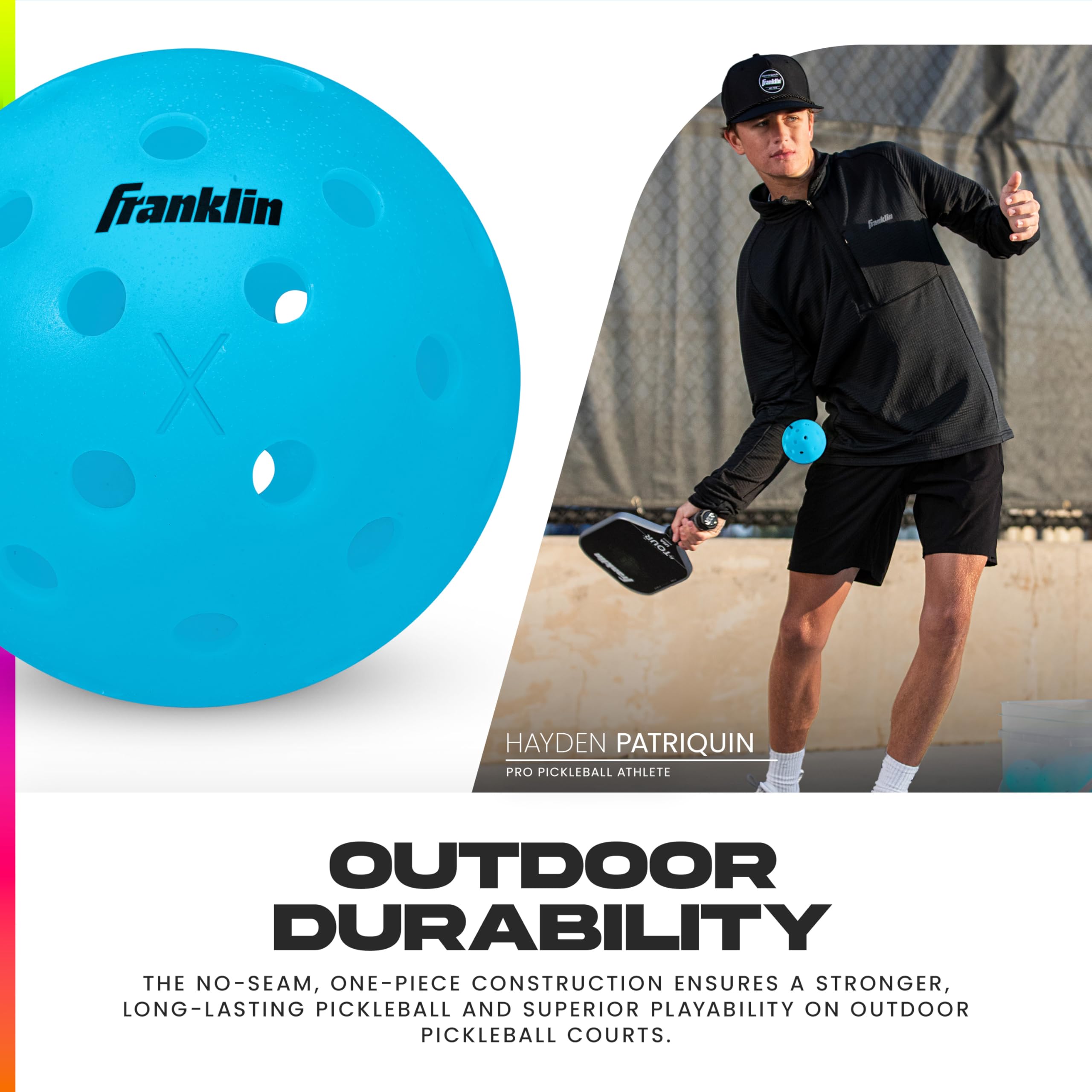 Franklin Sports X-40 Outdoor Pickleballs - Official Ball of USA Pickleball, APP Tour + US Open - Regulation Size