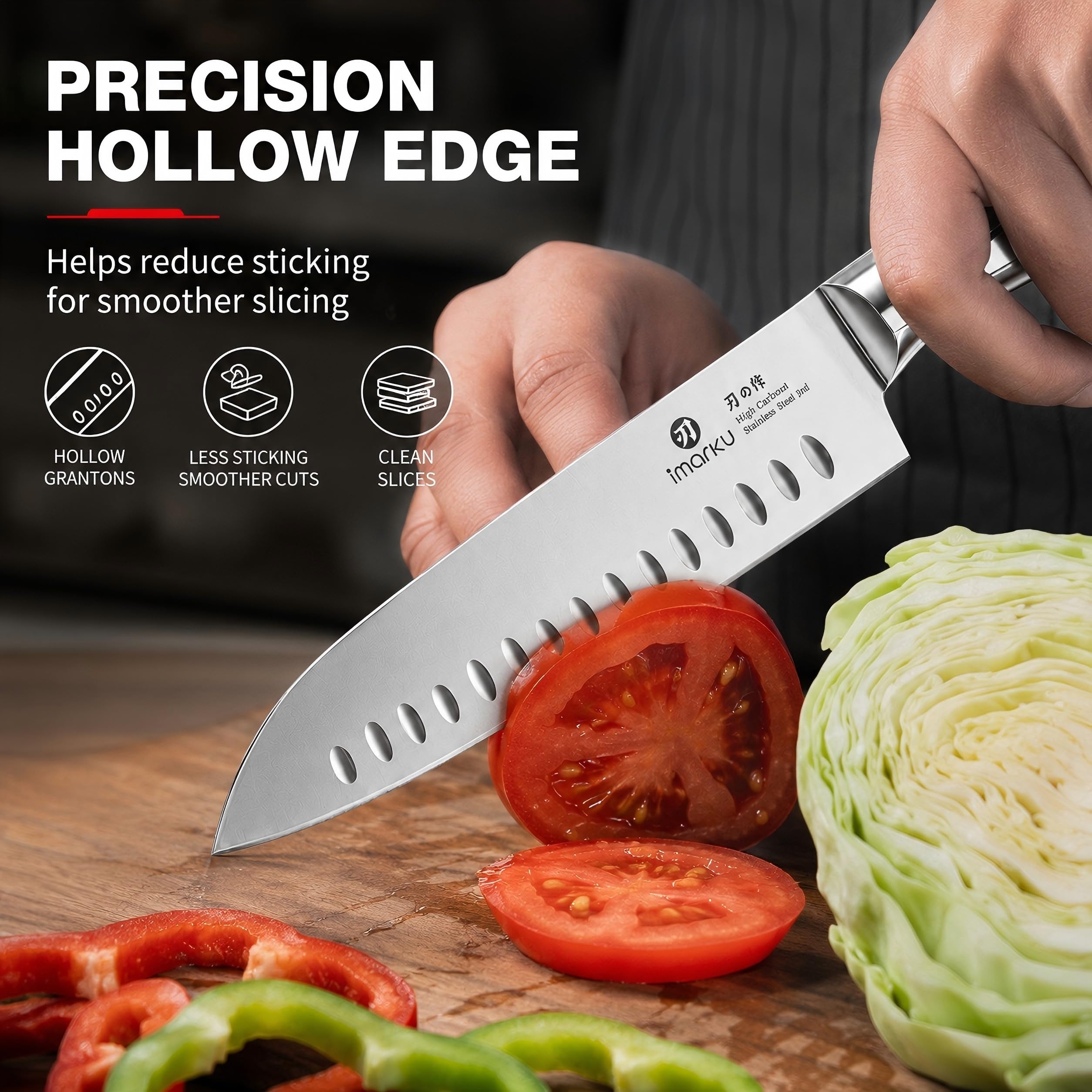 imarku Chef Knife 7 Inch Kitchen Knife Ultra Sharp Santoku Knife - High Carbon Japanese Chefs Knife, Kitchen Gadgets 2025, Apartment Essentials, Birthday Gifts for Him Her, Best Gifts for Women Men