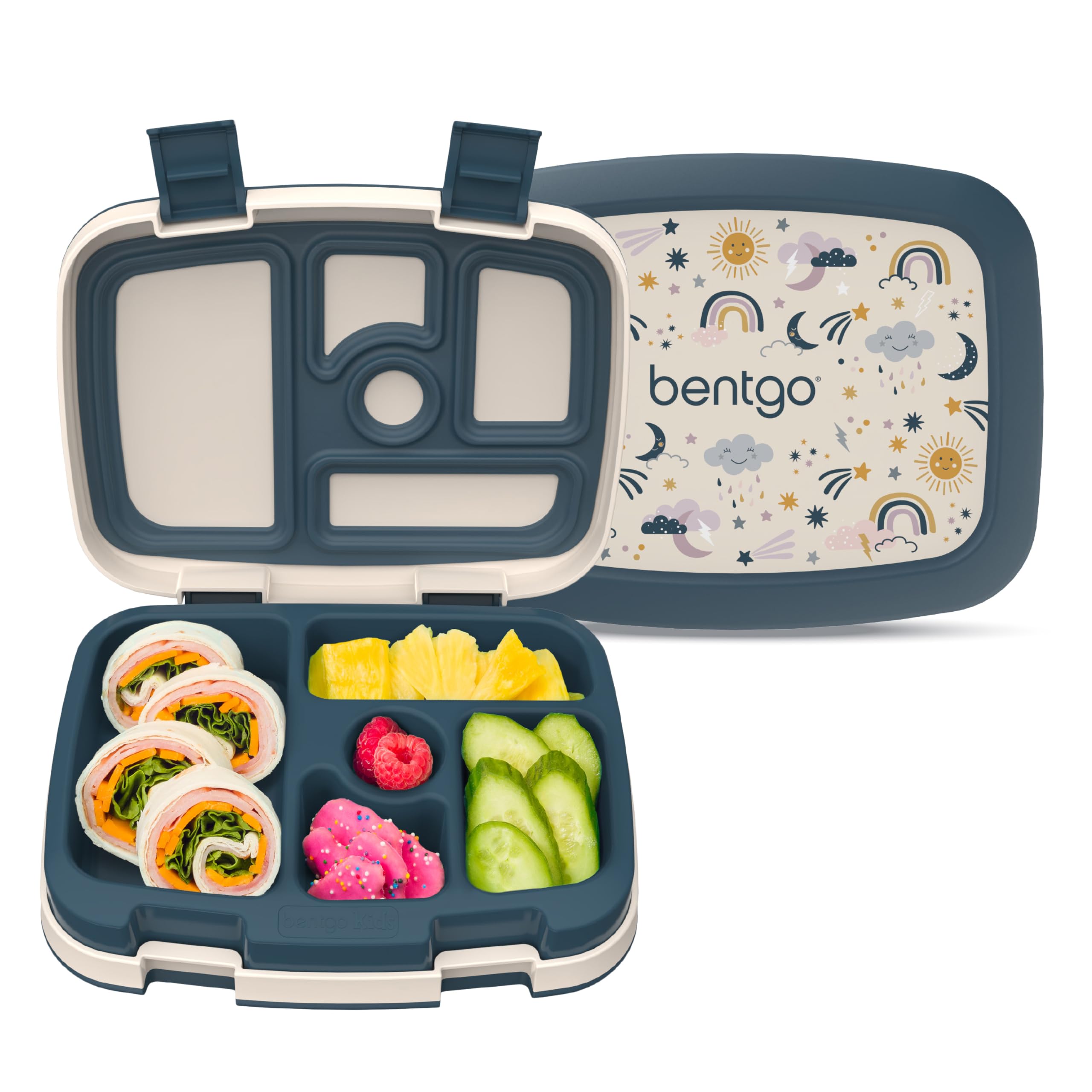 Bentgo Kids Prints Leak-Proof, 5-Compartment Bento-Style Kids Lunch Box - Ideal Portion Sizes for Ages 3-7, Durable, Drop-Proof, Dishwasher Safe, & PFAS & BPA-Free Materials (Unicorn)