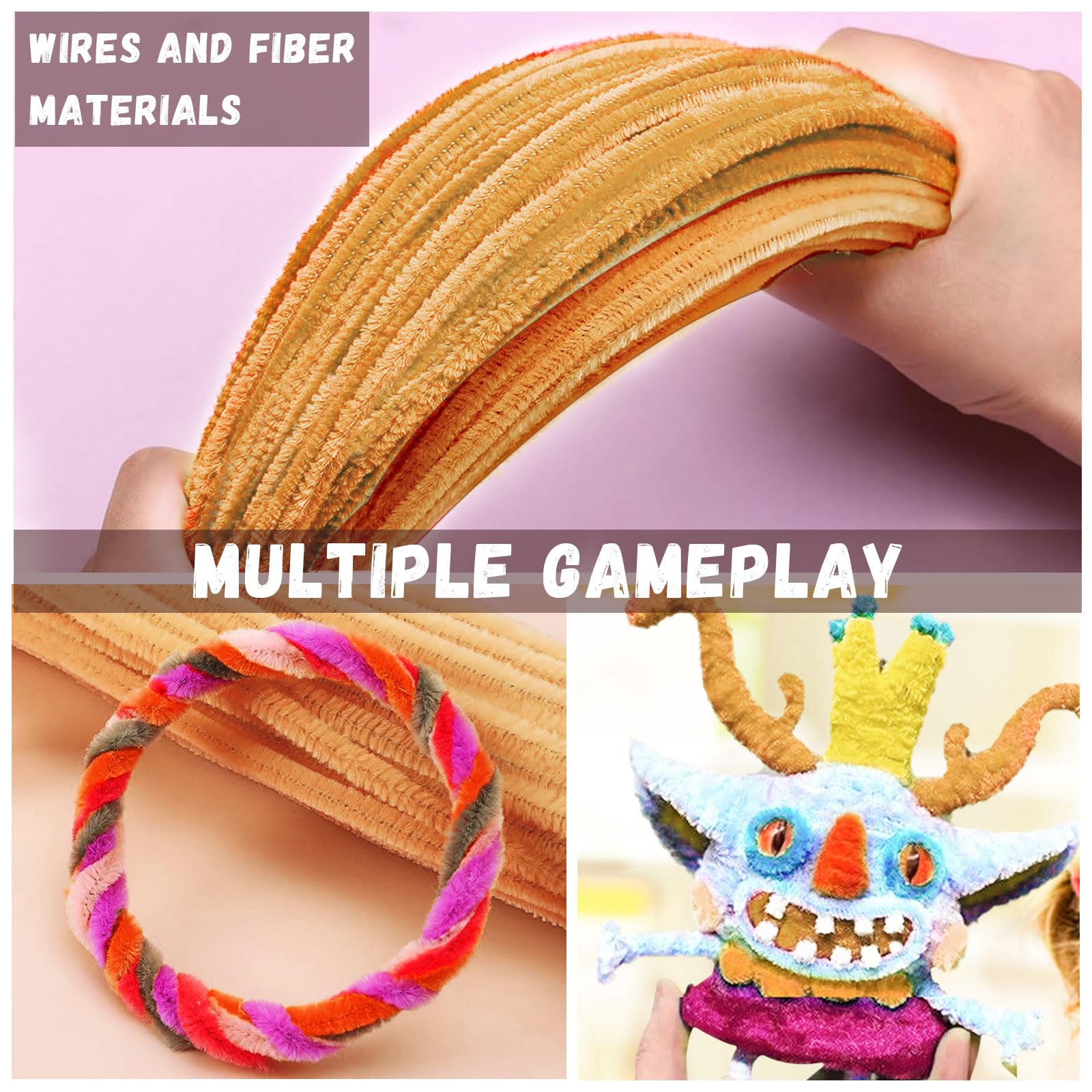 Pipe Cleaners Craft Bulk,Kids Toys & Games Gifts,200pcs Arts Crafts,Chenille Stems Art Supplies for Projects Creative DIY Room Decor,Christmas Decorations,Juegos para Niños Fidget Toys for Ages 5-7