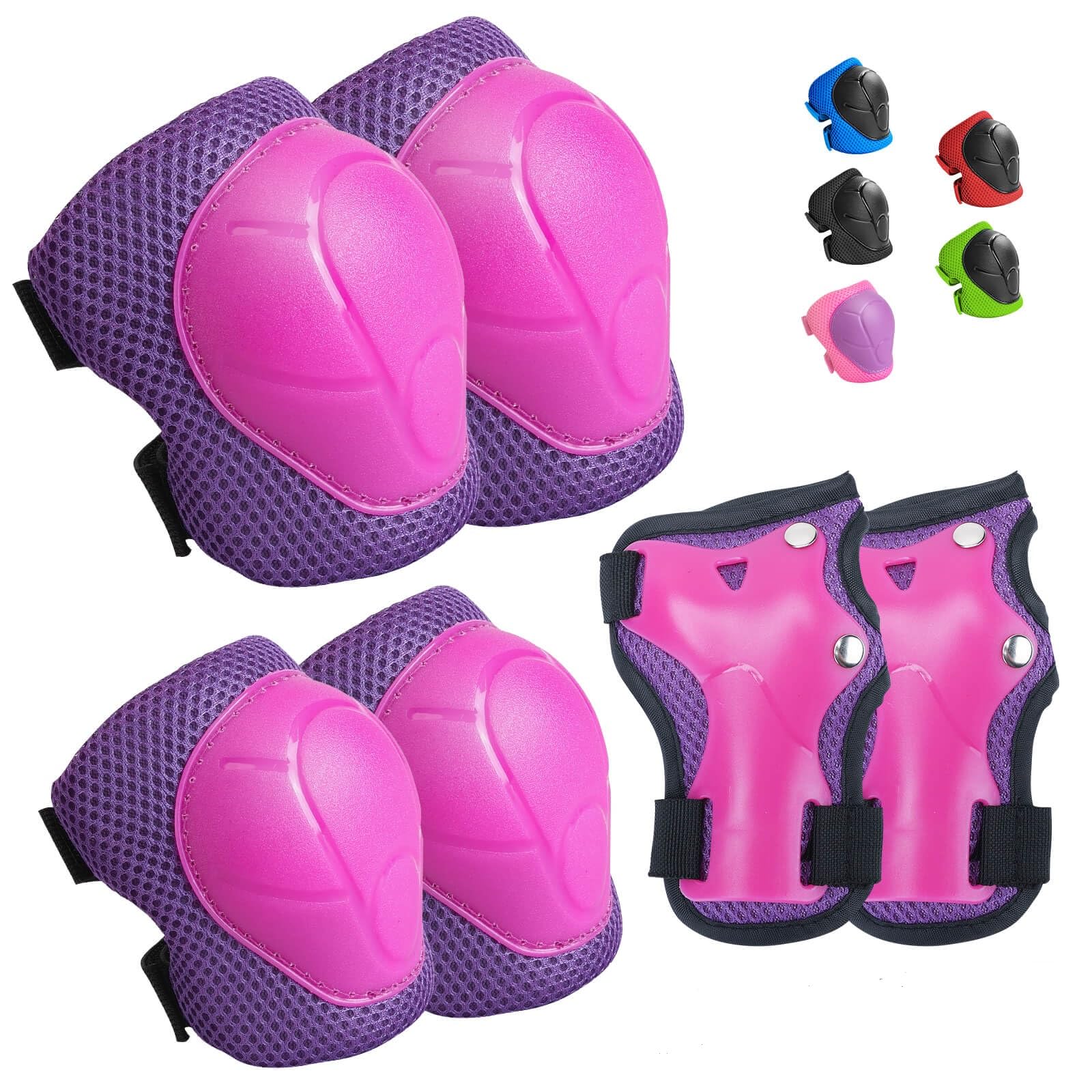 Wemfg Kids Protective Gear Set Knee Pads for Kids 3-14 Years Toddler Knee and Elbow Pads with Wrist Guards 3 in 1 for Skating Cycling Bike Rollerblading Scooter