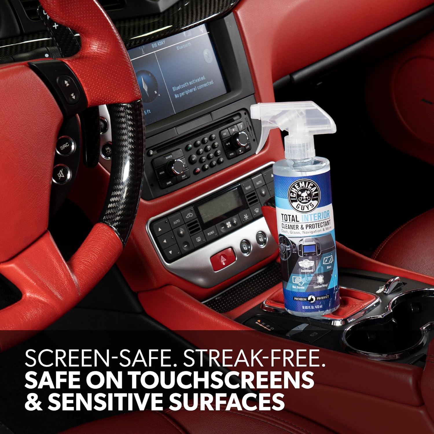 Chemical Guys Total Interior Cleaner & Protectant Interior Cleaner, Cleans & Protects Leather, Vinyl, Plastic, Rubber, Glass with a Streak-Free Finish — Cars, Trucks, SUVs, RVs, 16 oz