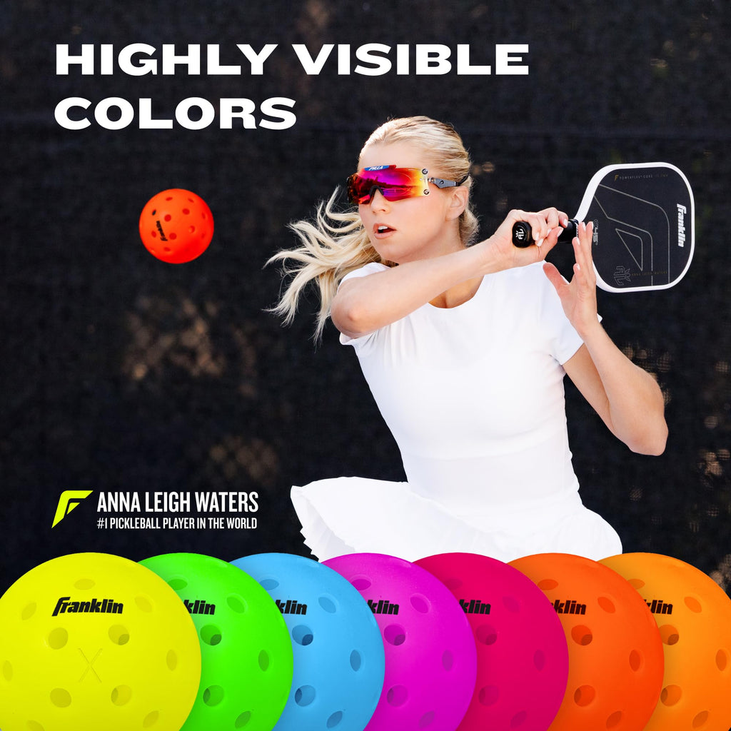 Franklin Sports X-40 Outdoor Pickleballs - Official Ball of USA Pickleball, APP Tour + US Open - Regulation Size