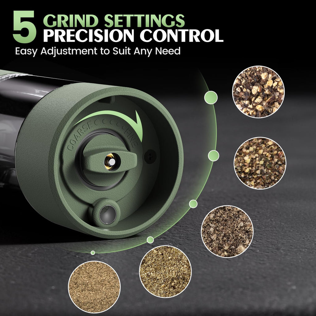 Electric Salt and Pepper Grinder Set Automatic Battery Pepper Mill Shakers Adjustable Coarseness Upgraded Larger Capacity with Led Home and Kitchen Appliances Birthday Gifts for Women Men