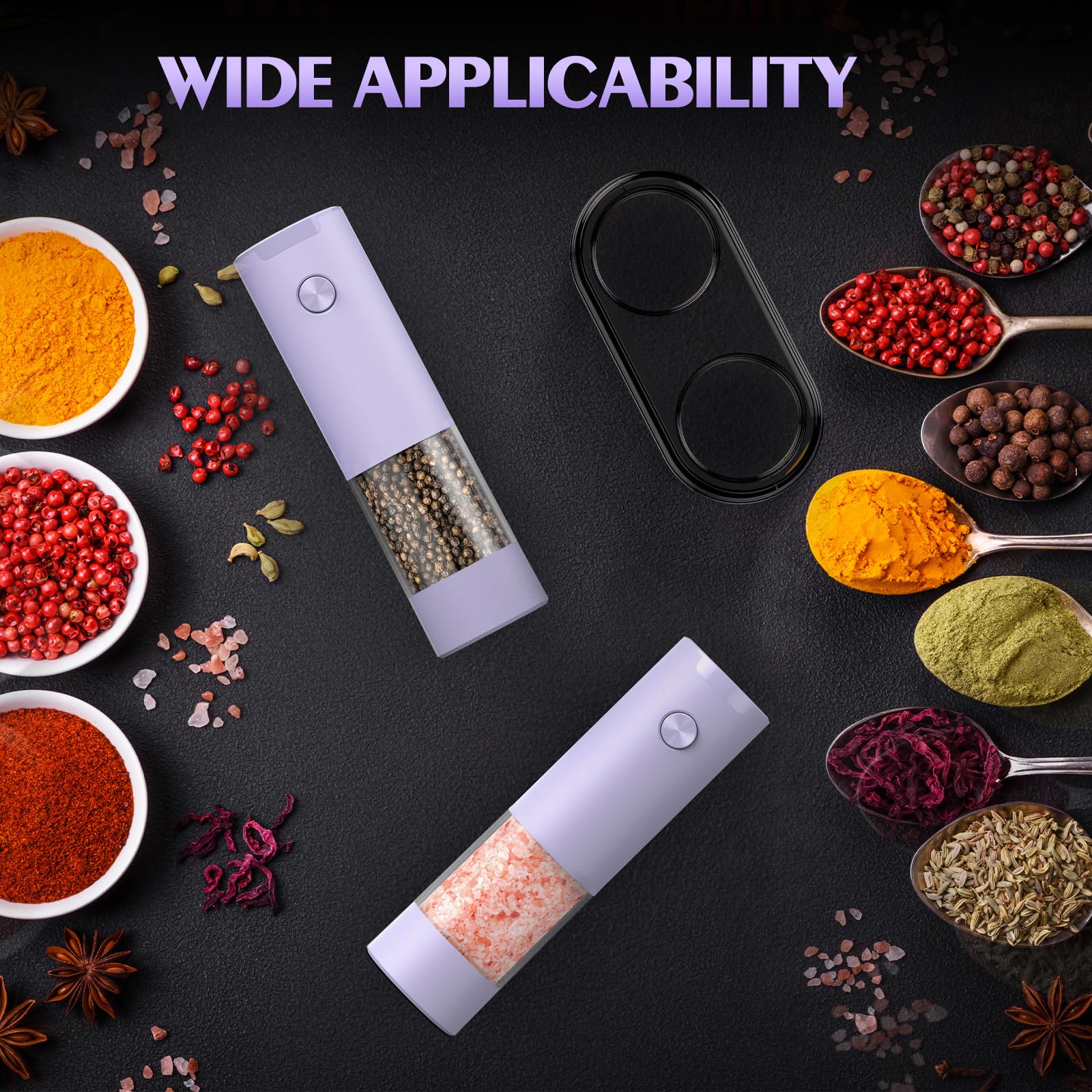 Electric Salt and Pepper Grinder Set Automatic Battery Pepper Mill Shakers Adjustable Coarseness Upgraded Larger Capacity with Led Home and Kitchen Appliances Birthday Gifts for Women Men