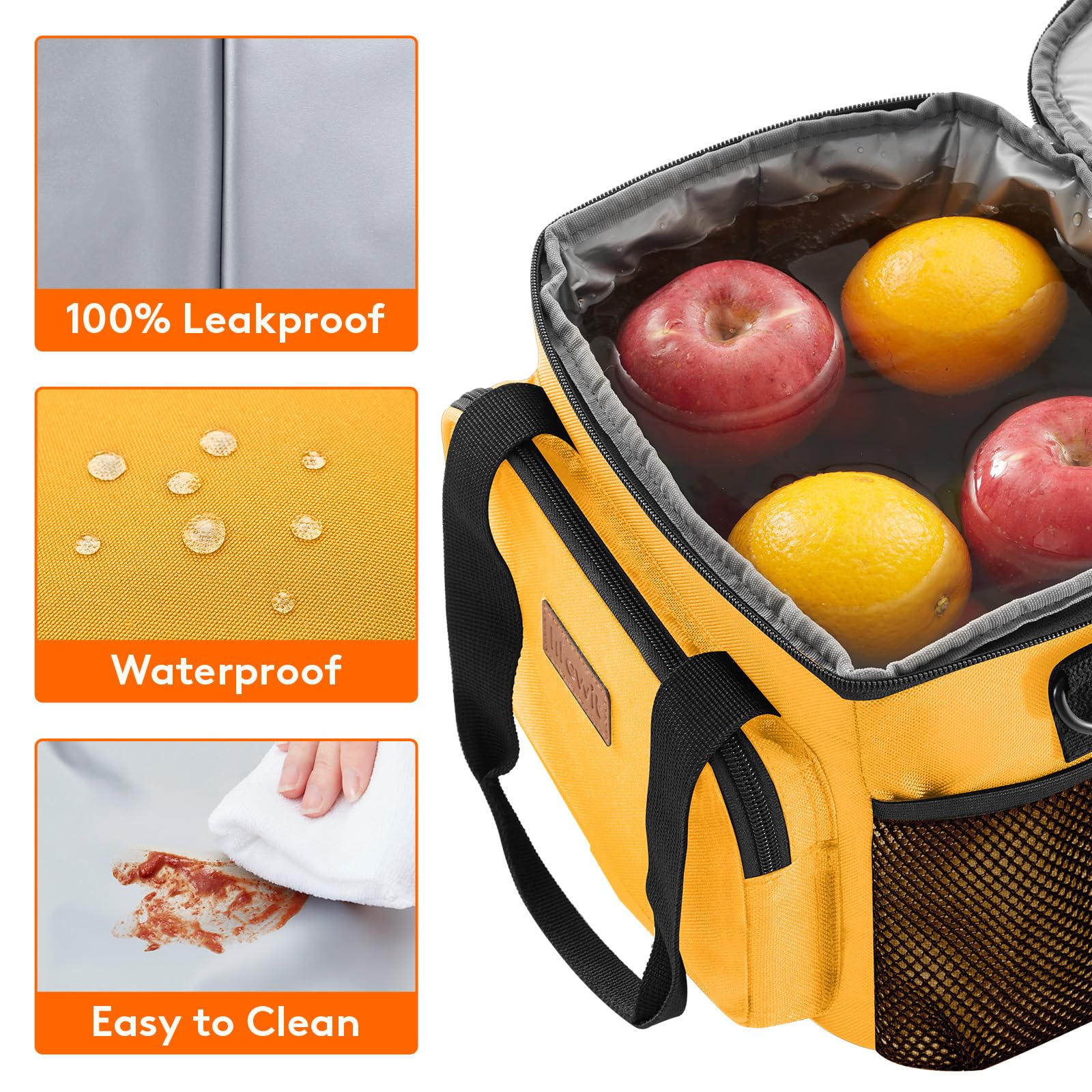 Lifewit Medium Lunch Bag, Insulated Lunch Box, Soft Cooler Cooling Tote for Adult Men Women, Black 12-Can (9L)