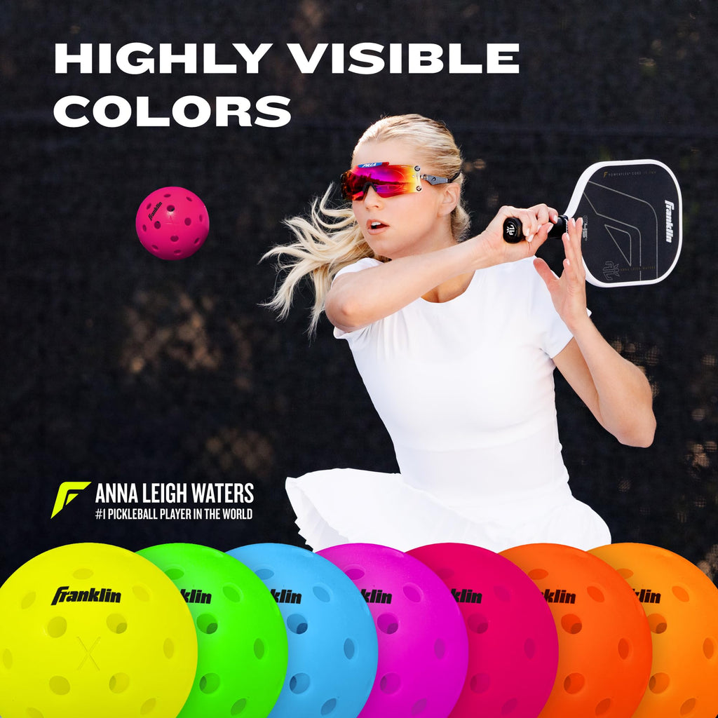Franklin Sports X-40 Outdoor Pickleballs - Official Ball of USA Pickleball, APP Tour + US Open - Regulation Size